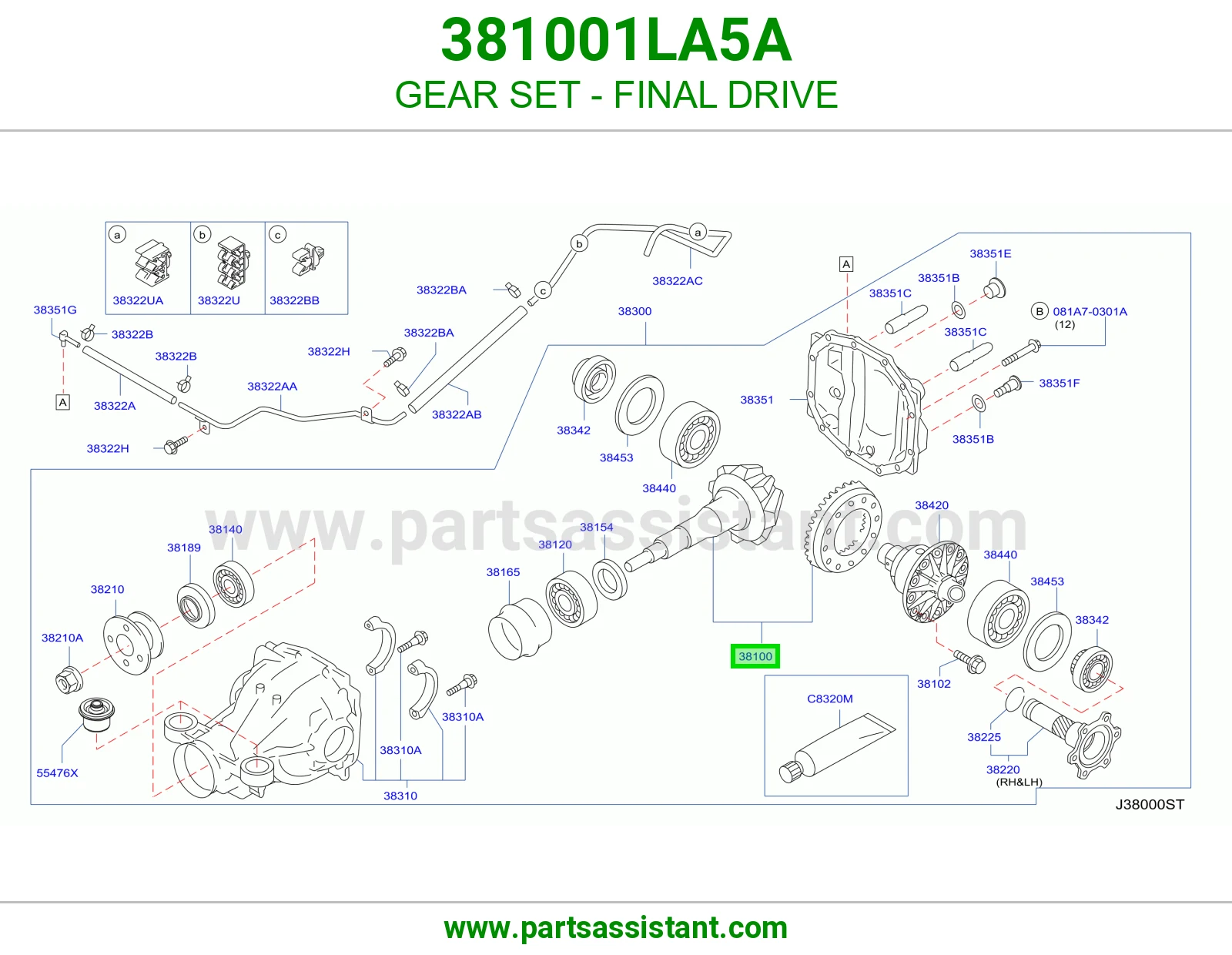 طقم تروس دفرنس 381001LA5A