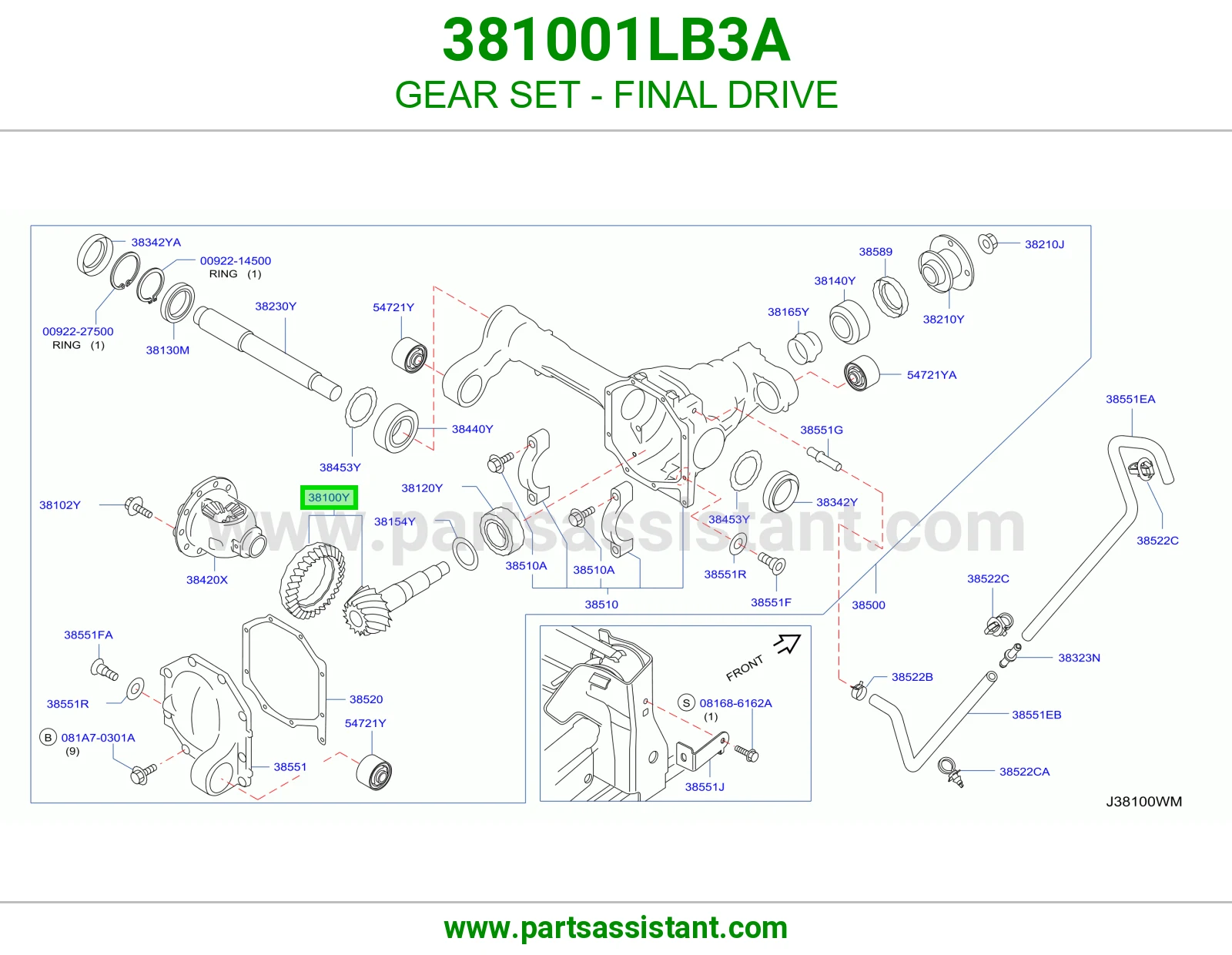 طقم تروس دفرنس 381001LB3A