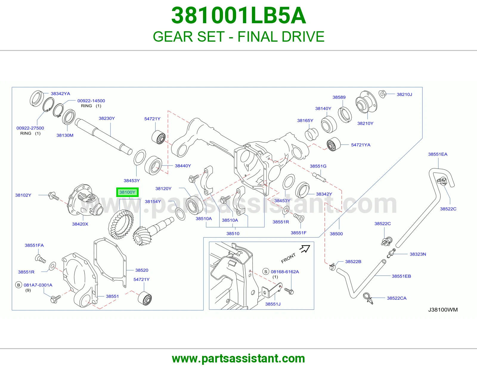 طقم تروس دفرنس 381001LB5A