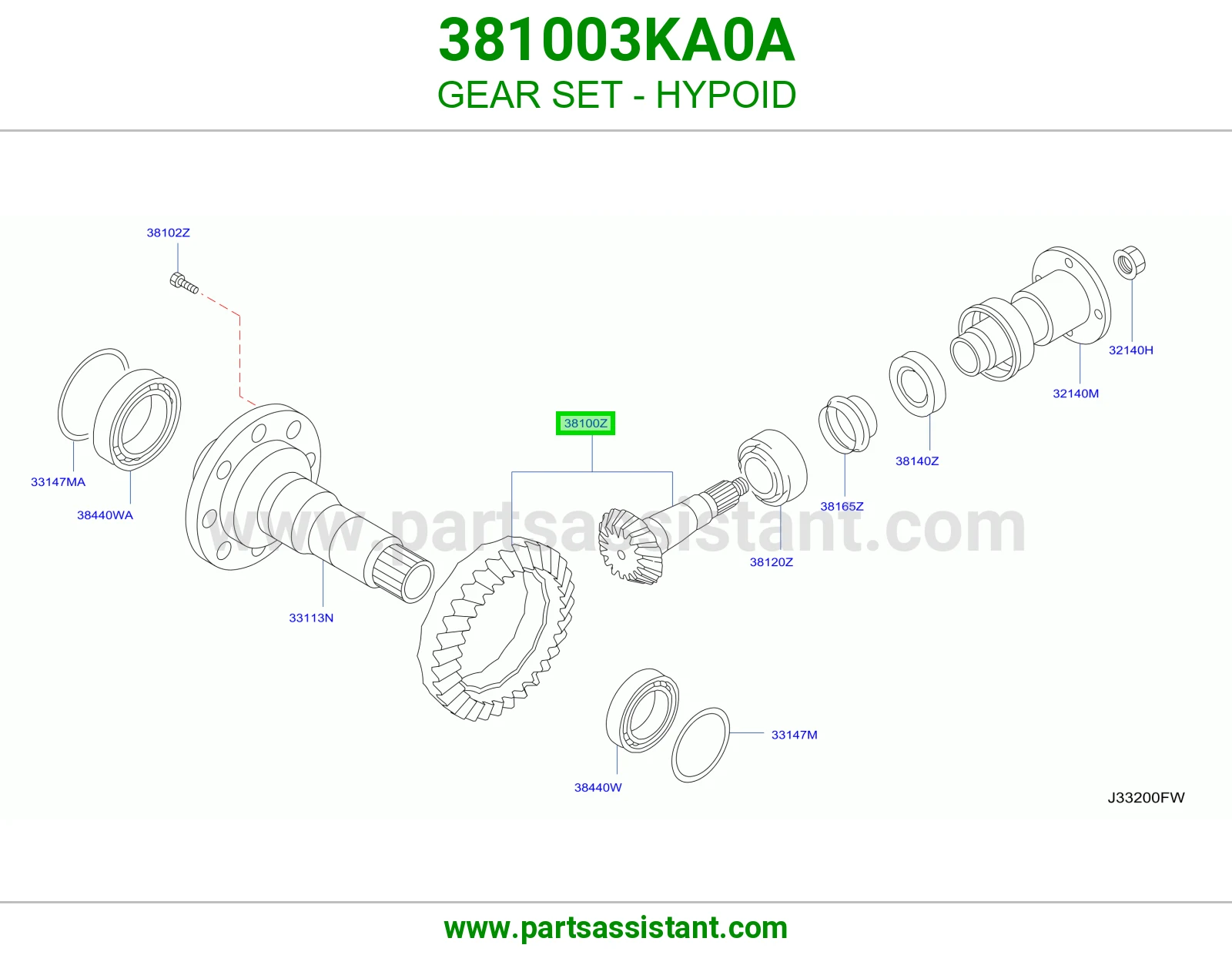 طقم تروس هايبويد 381003KA0A