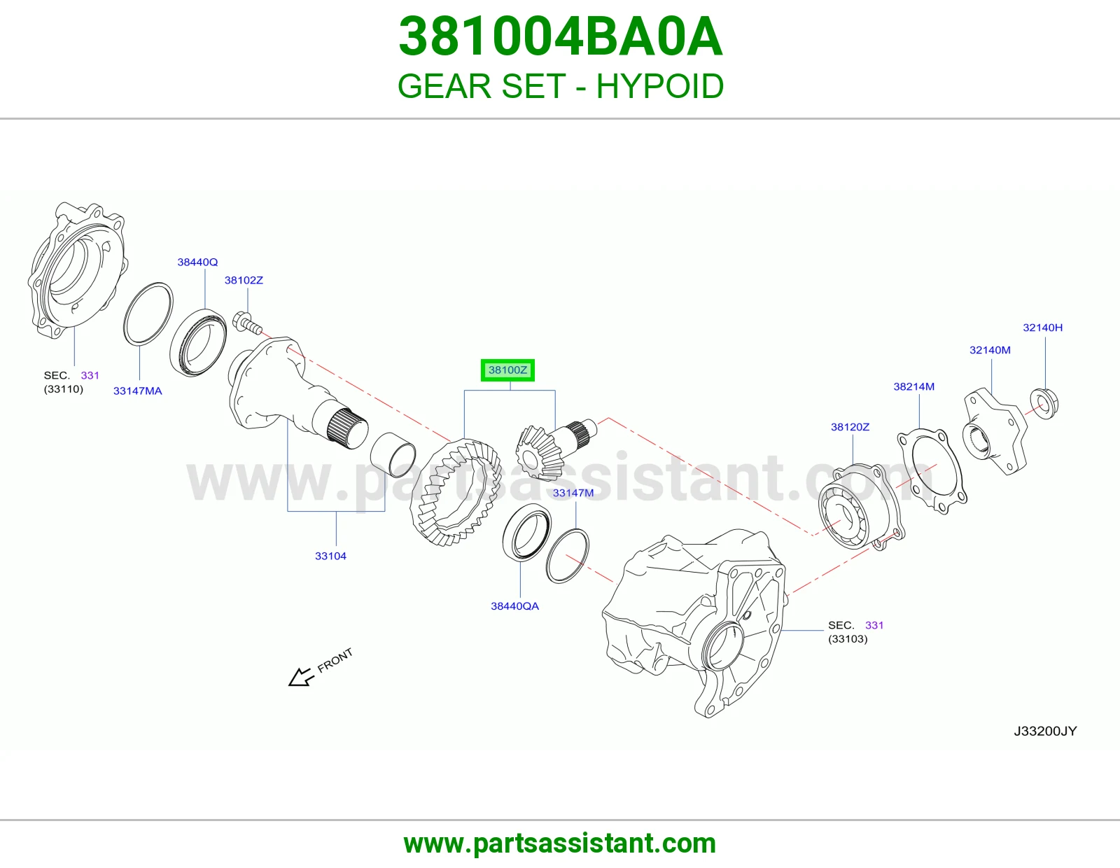 طقم تروس هايبويد 381004BA0A