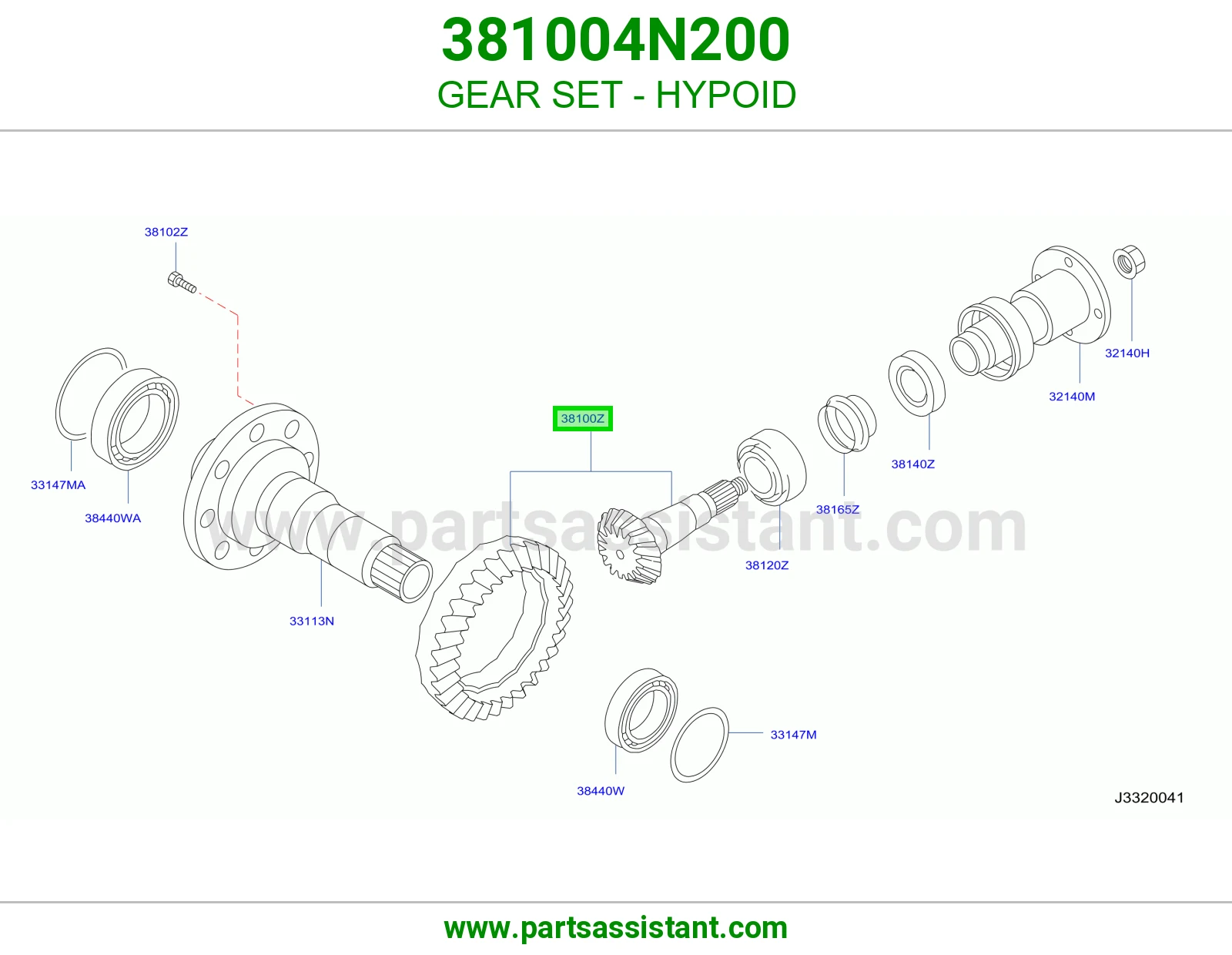 طقم تروس هايبويد 381004N200