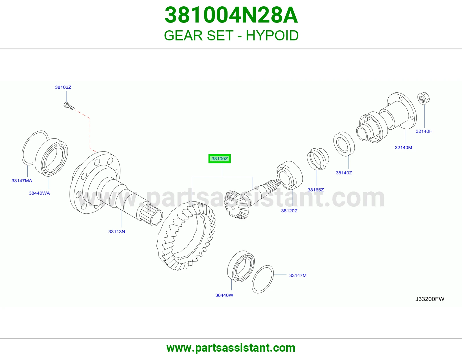 طقم تروس هايبويد 381004N28A