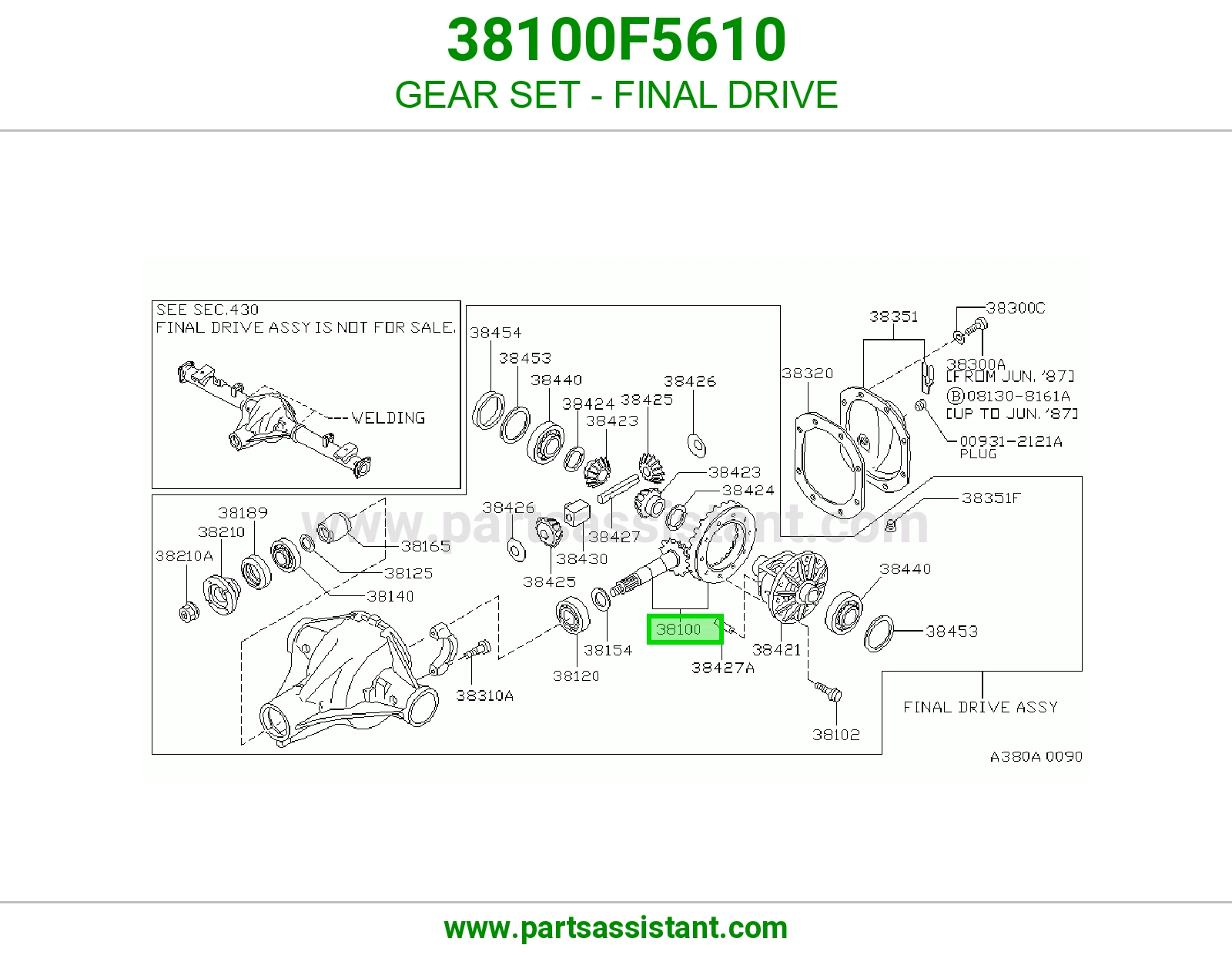 طقم تروس دفرنس 38100F5610