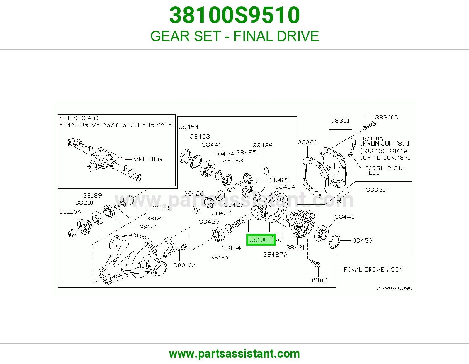 طقم تروس دفرنس 38100S9510