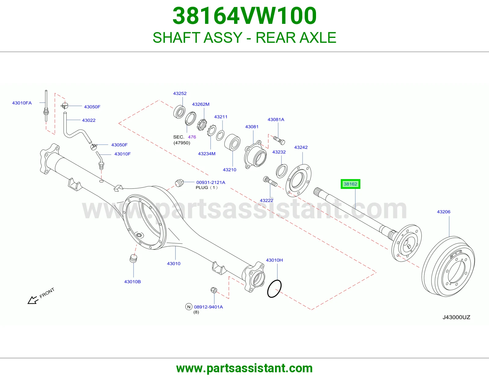 عكس خلفي 38164VW100