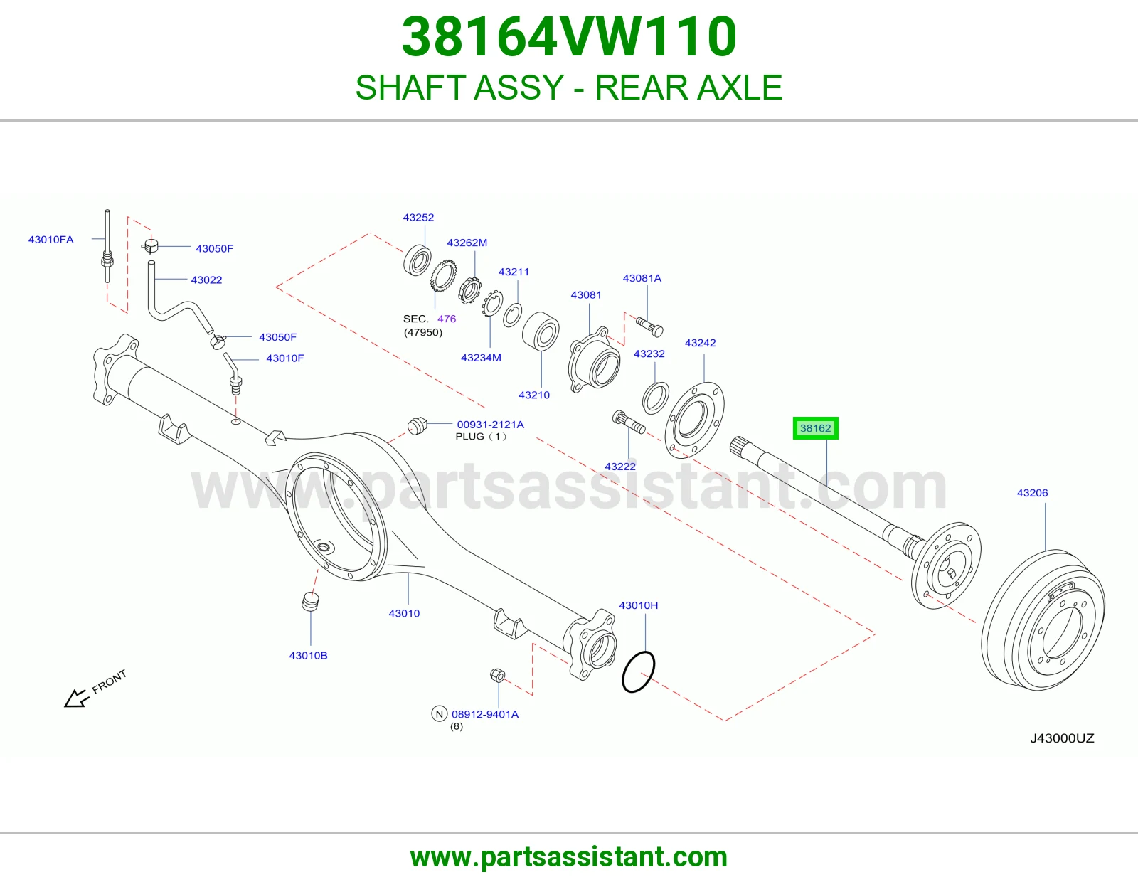 عكس خلفي 38164VW110