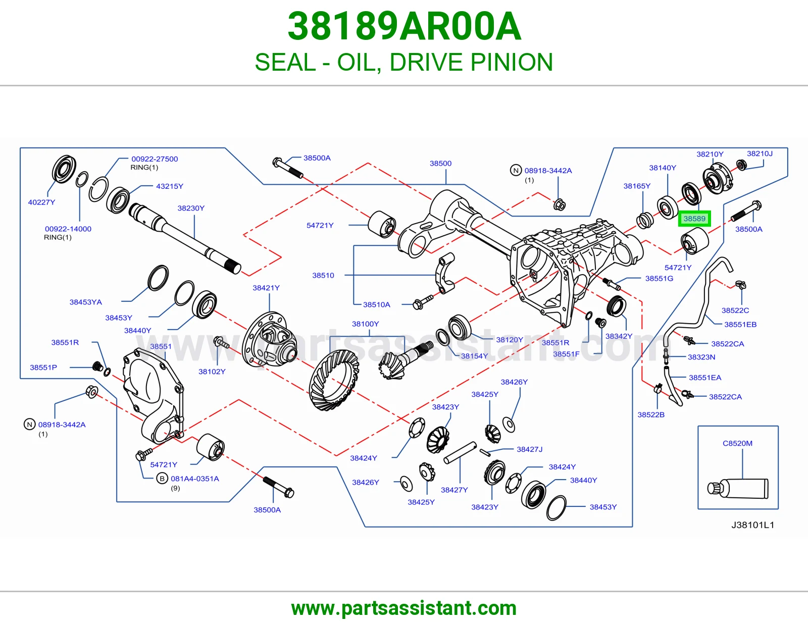 جلدة زيت بنيون دفرنس 38189AR00A