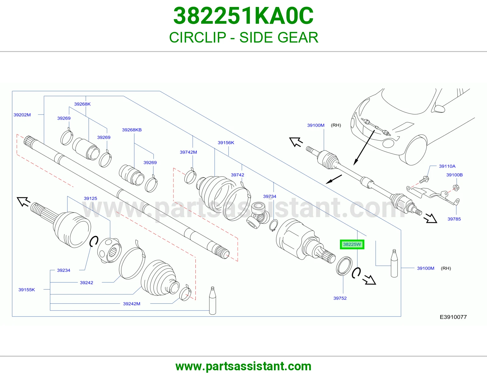 خاتم ترس جانبي 382251KA0C