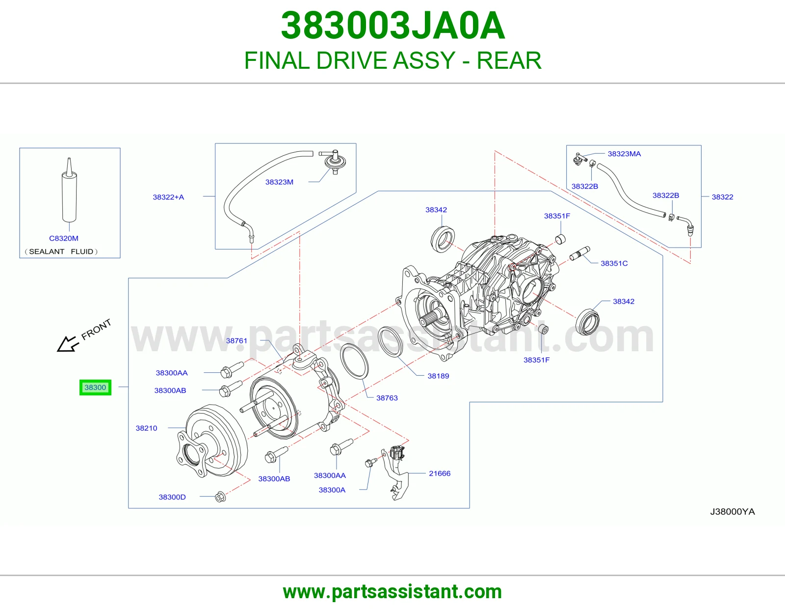 FINAL DRIVE ASSY - REAR 383003JA0A