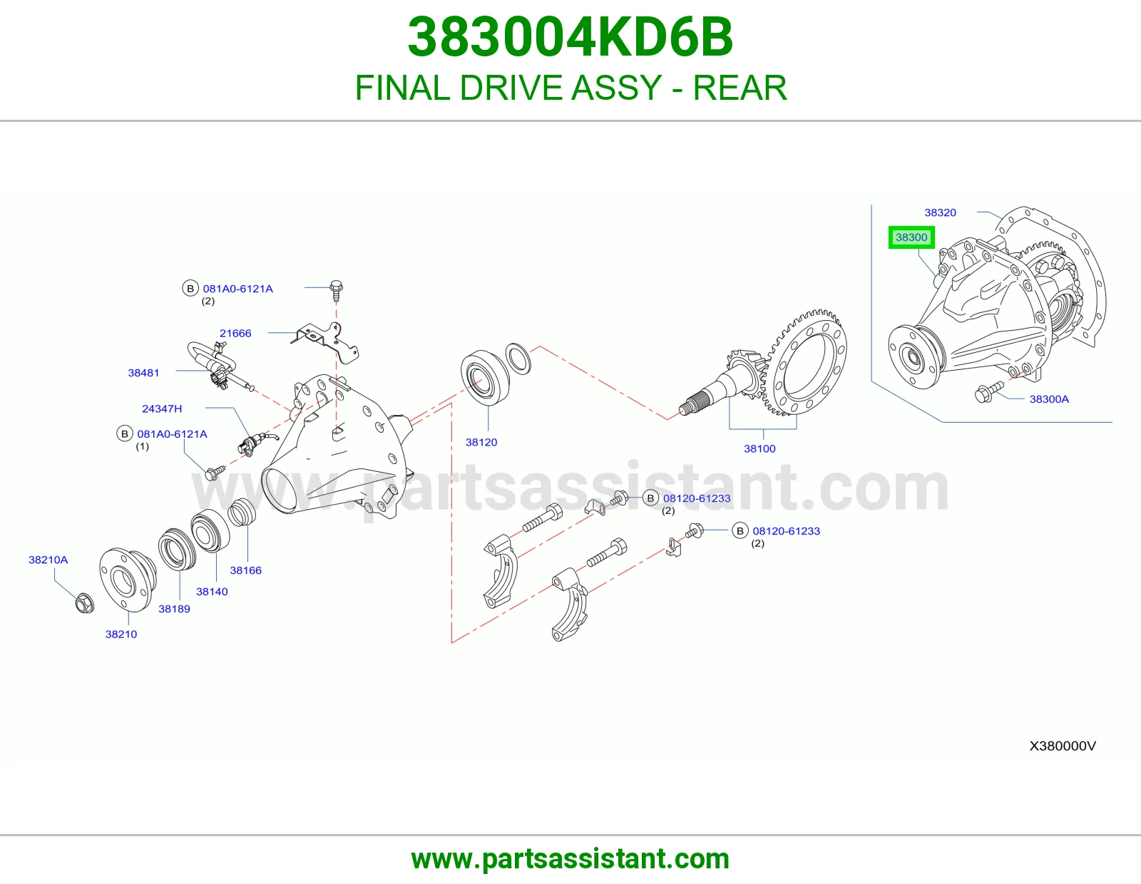 FINAL DRIVE ASSY - REAR 383004KD6B