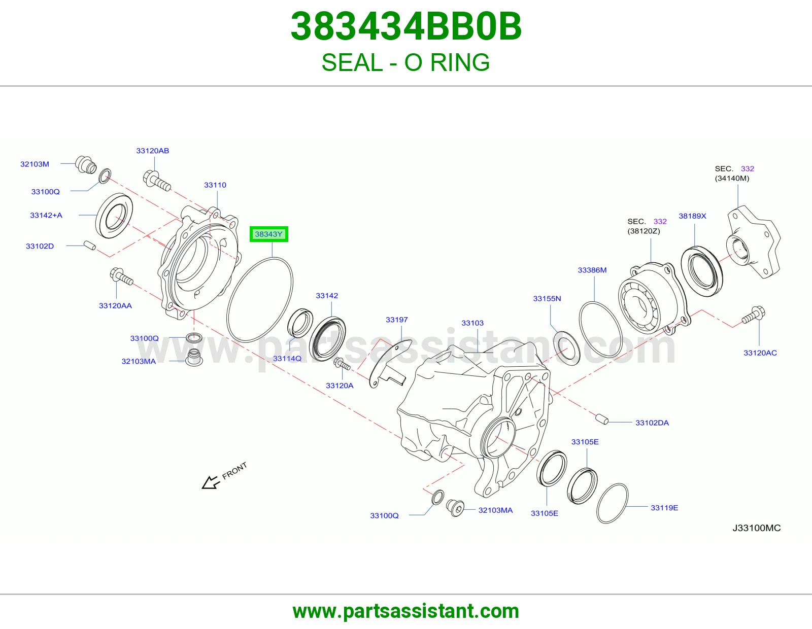SEAL - O RING 383434BB0B