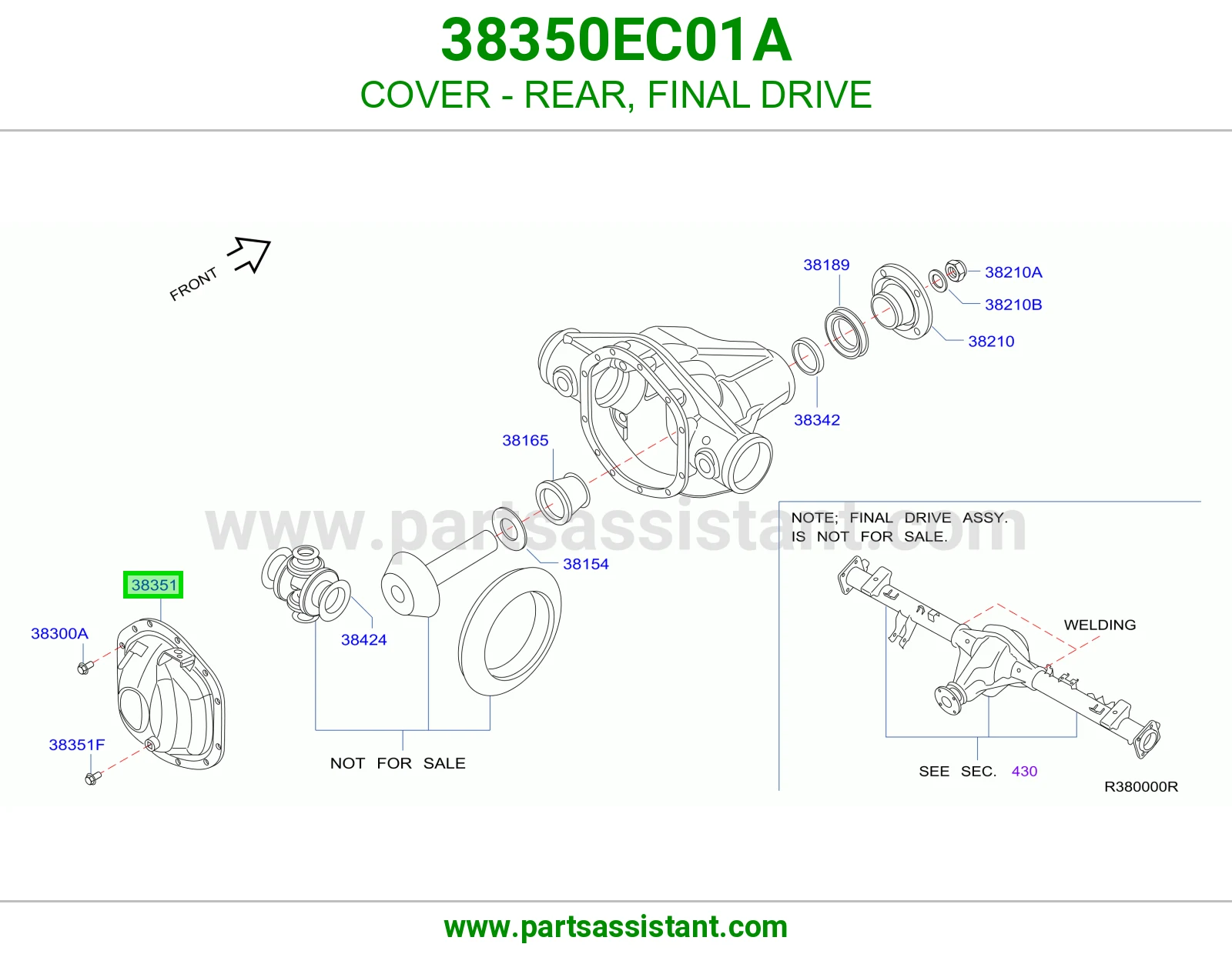 غطاء خلفي دفرنس 38350EC01A