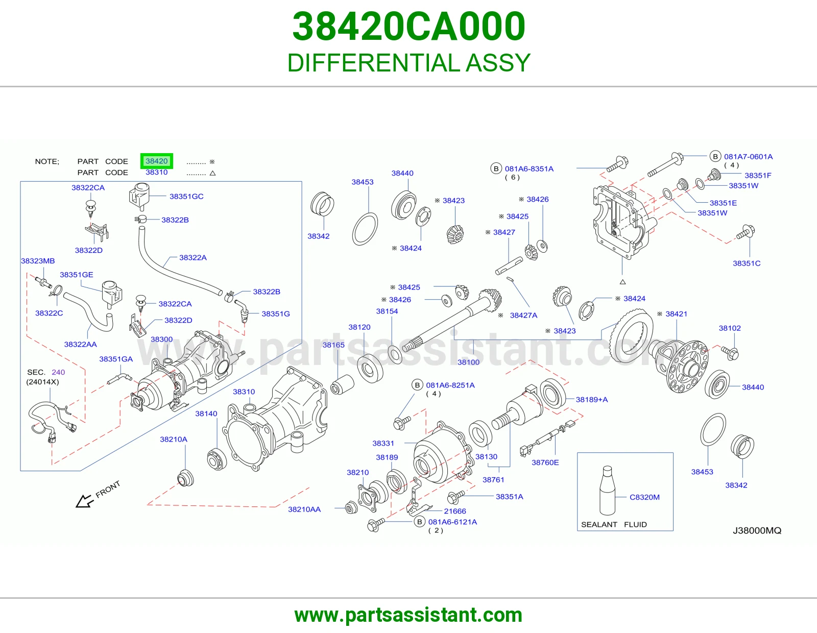 DIFFERENTIAL ASSY 38420CA000