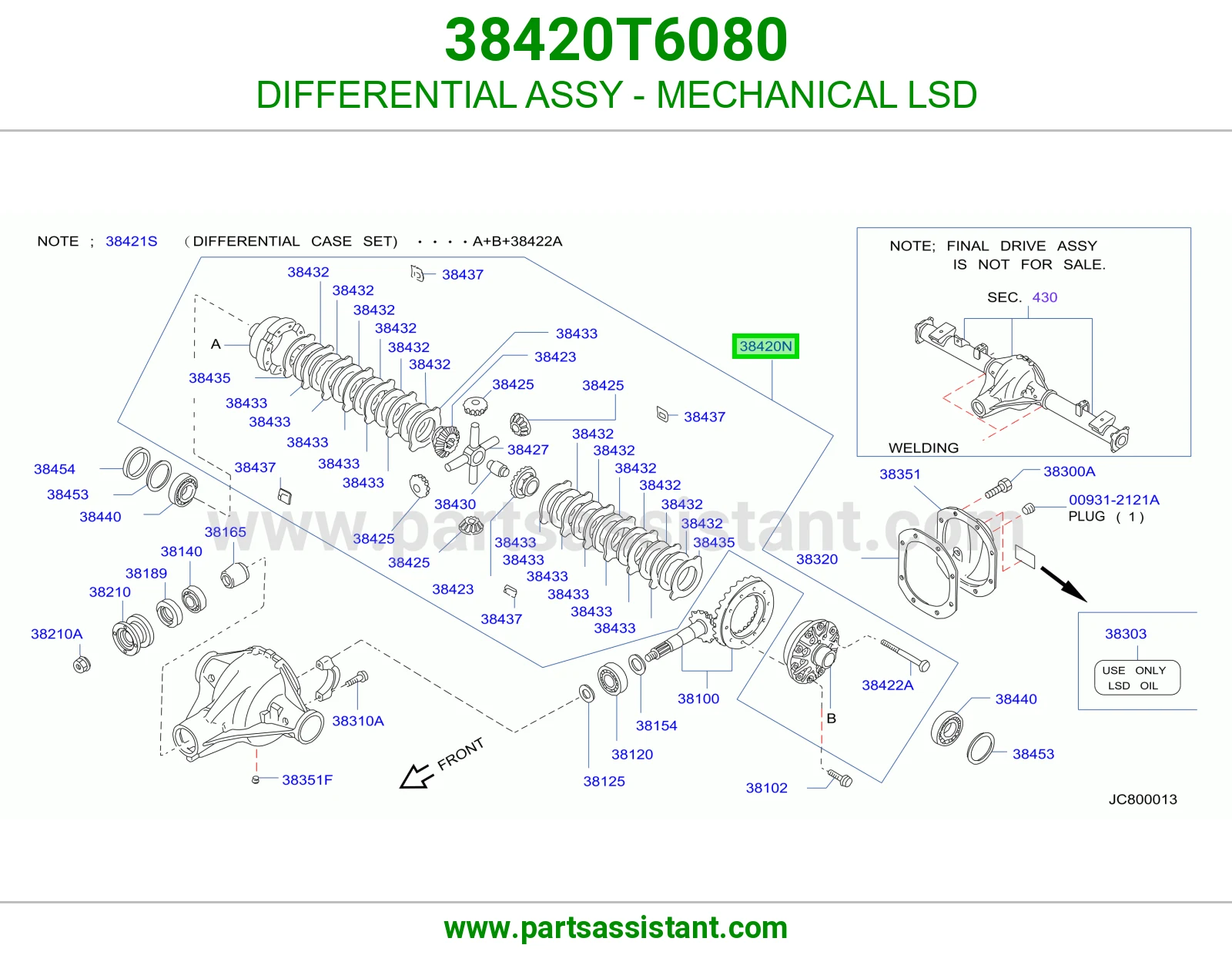 دفرنس LSD ميكانيكي كامل 38420T6080