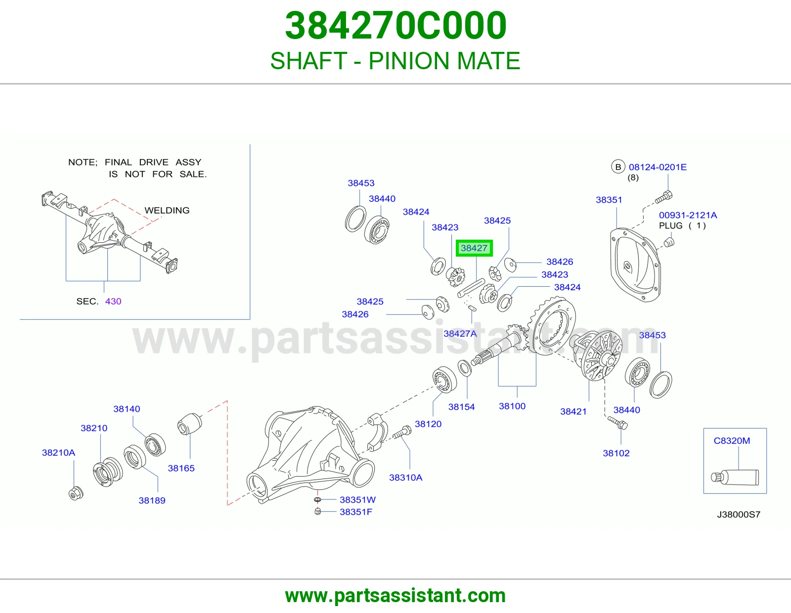 عمود ترس بنيون دفرنس 384270C000