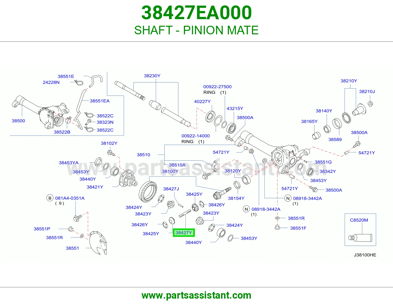 عمود ترس بنيون دفرنس 38427EA000
