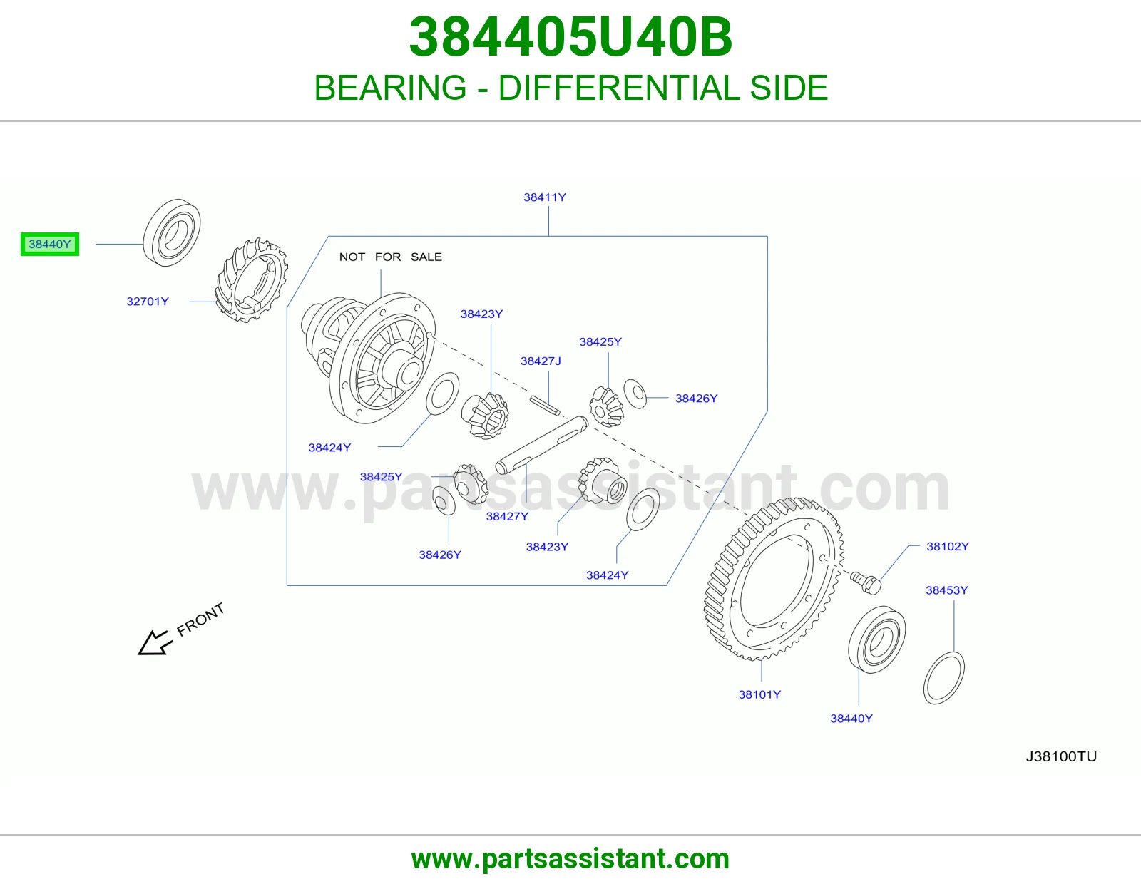 BEARING - DIFFERENTIAL SIDE 384405U40B