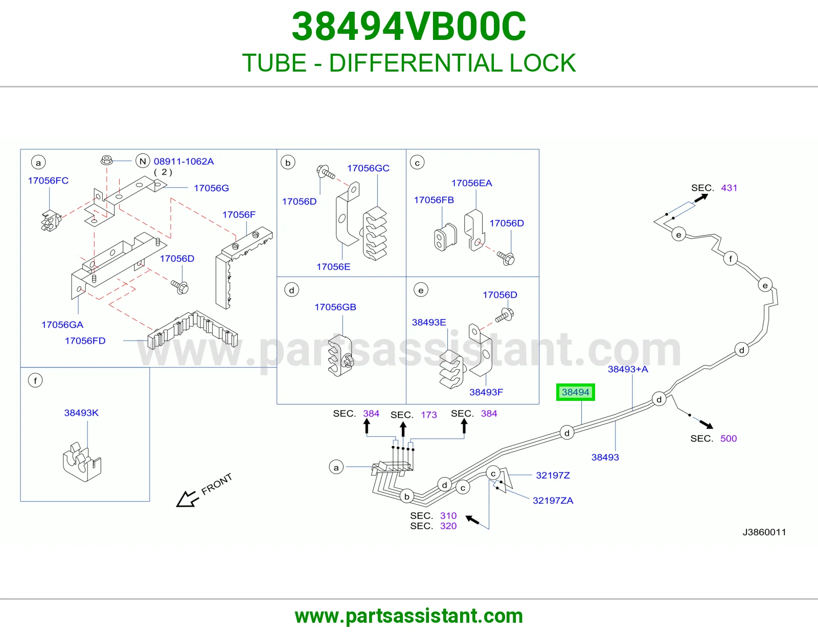ماسورة قفل دفرنس 38494VB00C