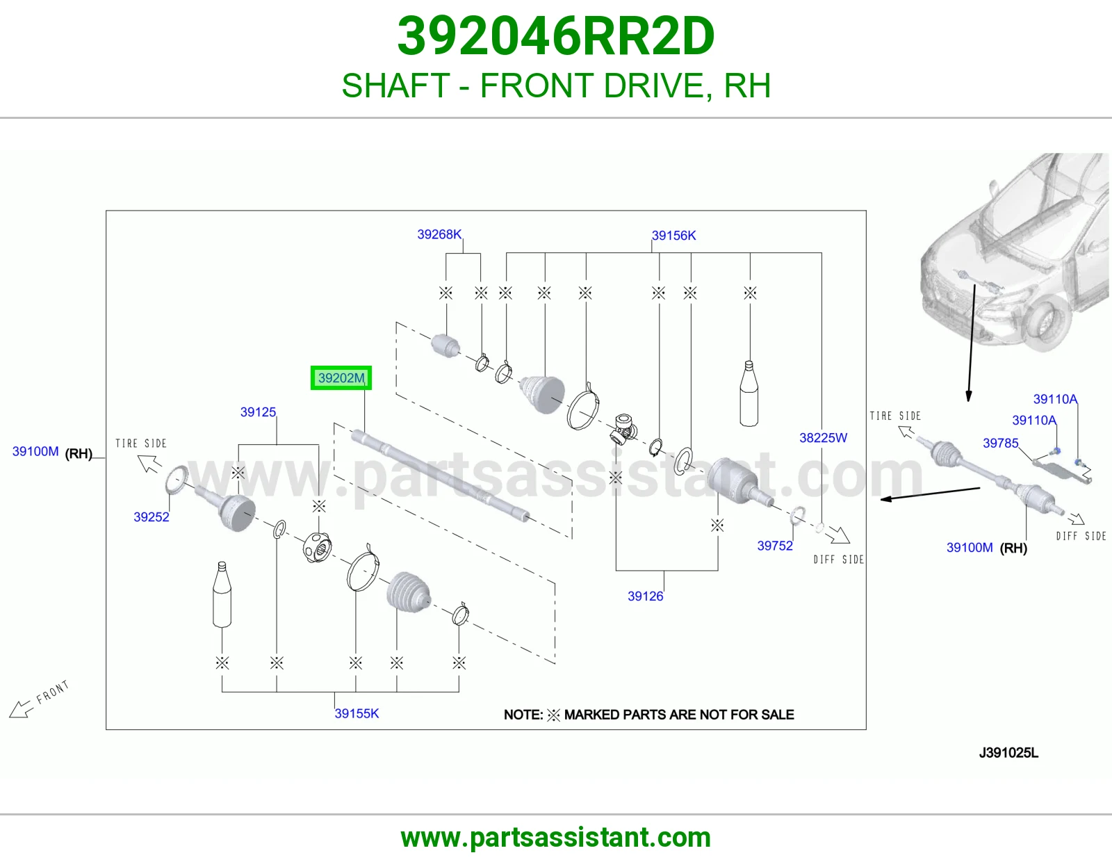 عمود دفع أمامي يمين 392046RR2D