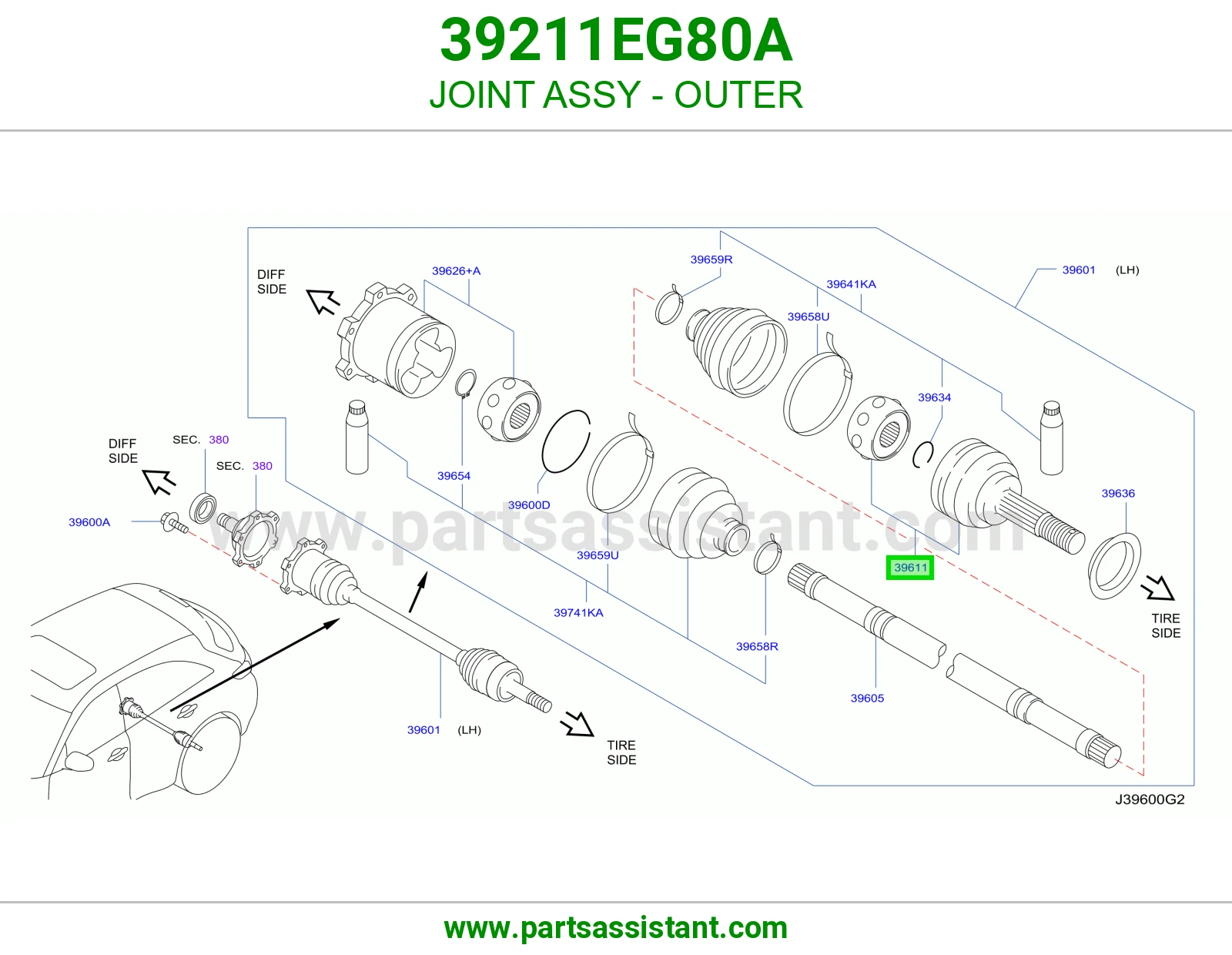 صليب خارجي كامل 39211EG80A