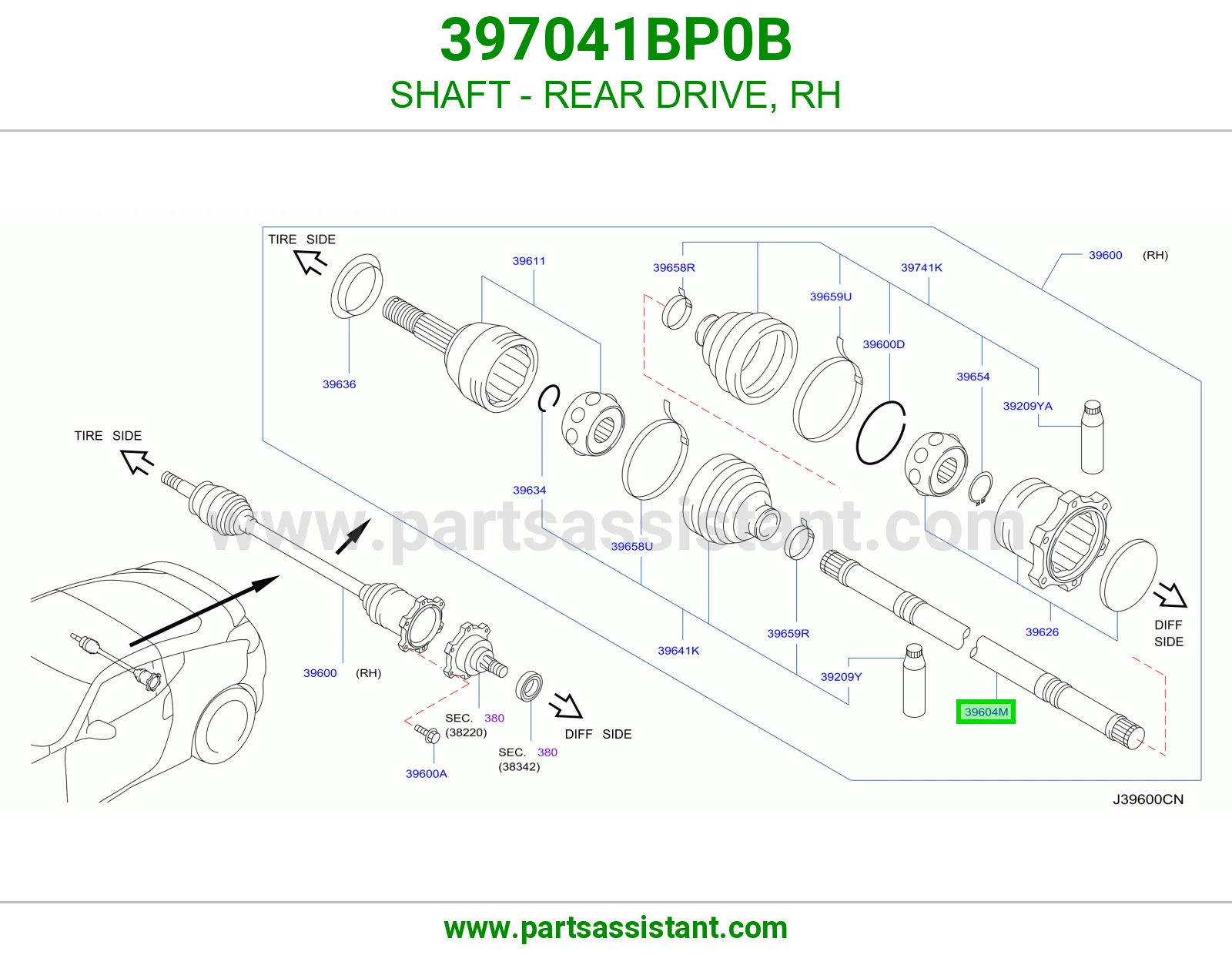 عمود دفع خلفي يمين 397041BP0B