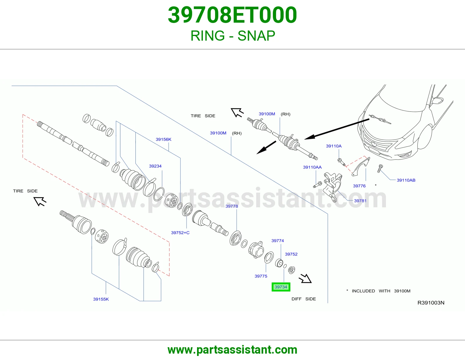 حلقة كلبس 39708ET000