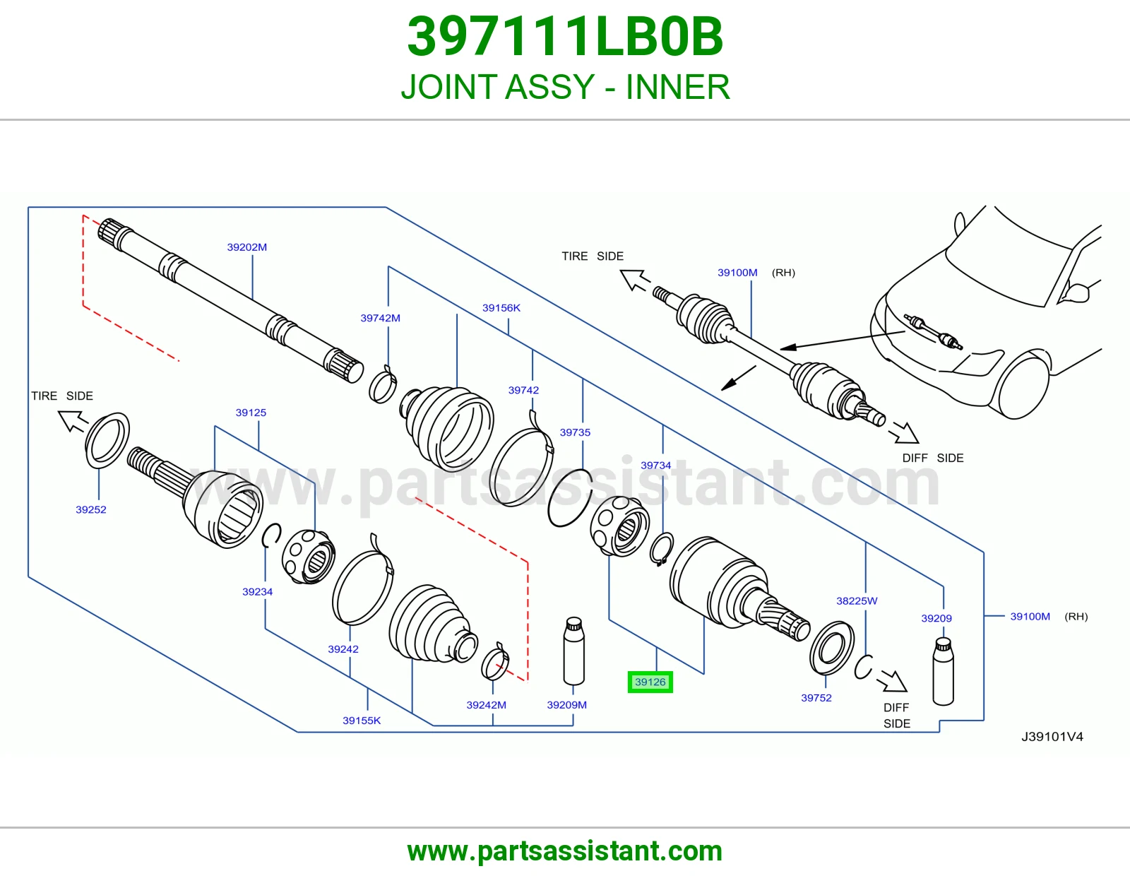 صليب داخلي كامل 397111LB0B