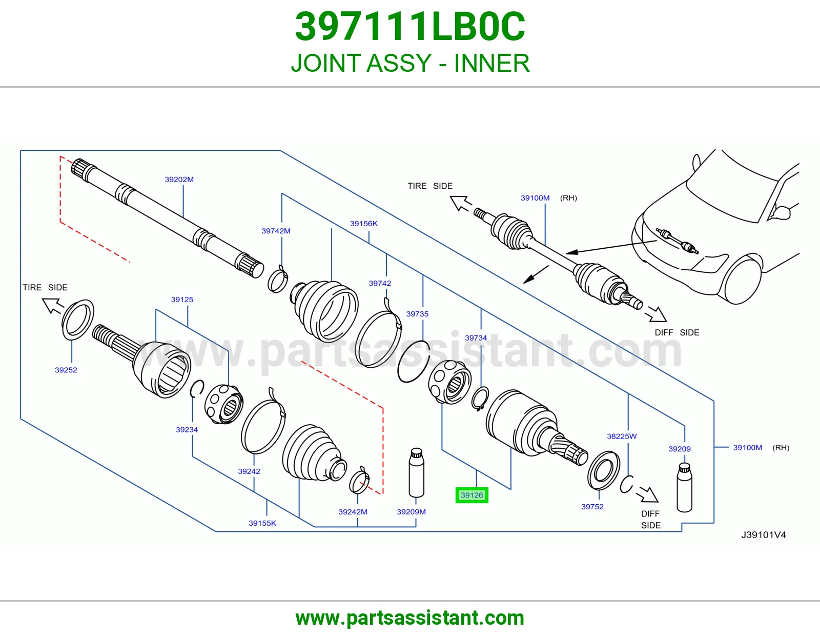 صليب داخلي كامل 397111LB0C
