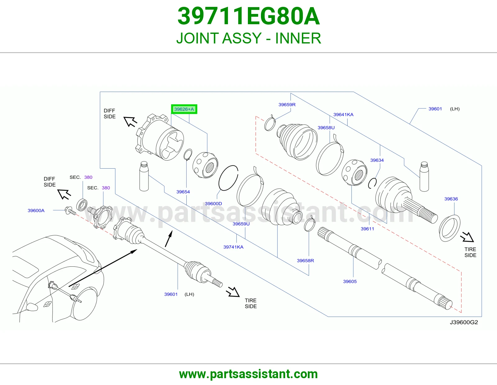 صليب داخلي كامل 39711EG80A