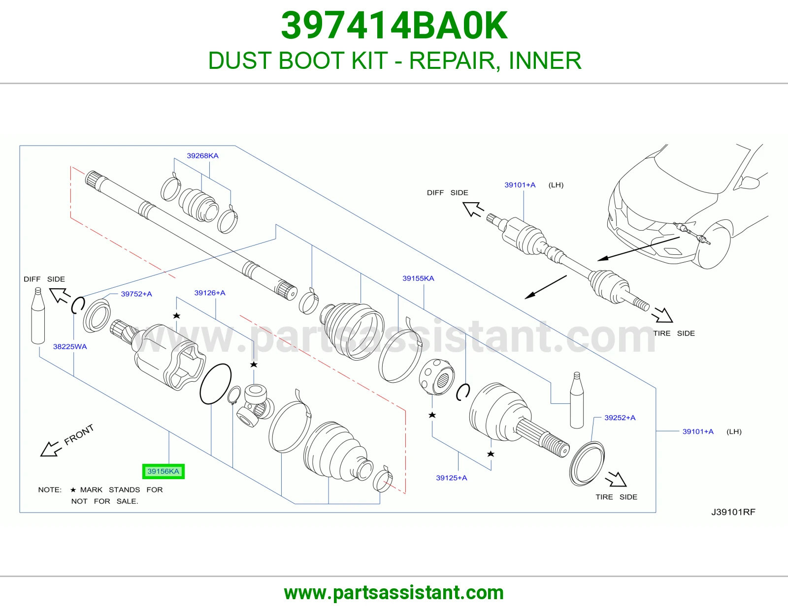 DUST BOOT KIT - REPAIR, INNER 397414BA0K