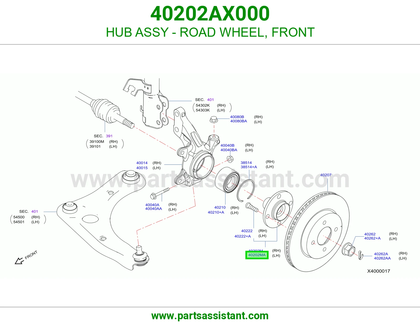 فلنجه كفر امامي 40202AX000
