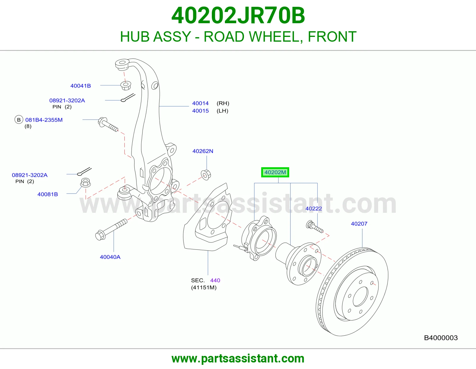 فلنجه كفر امامي 40202JR70B