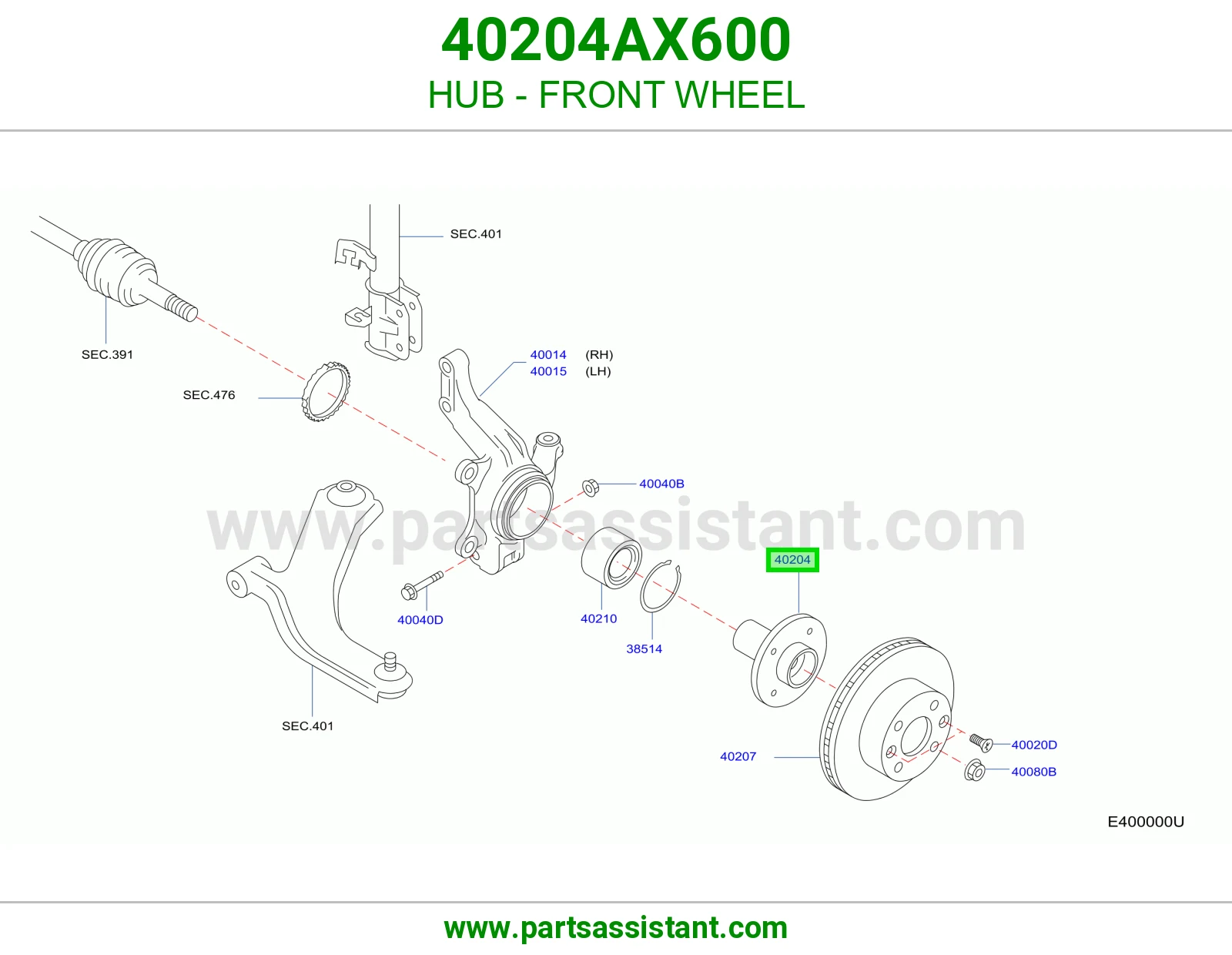 فلنجة كفر أمامي 40204AX600