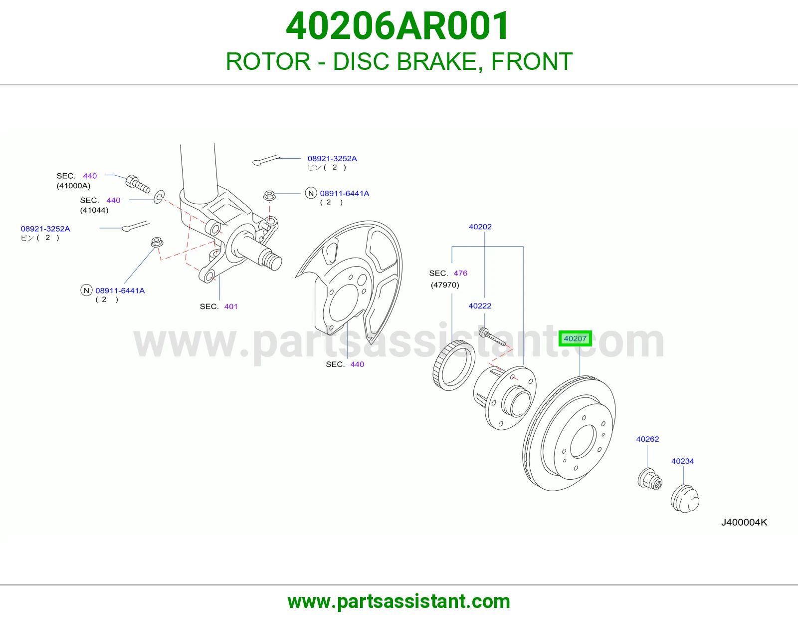 ROTOR - DISC BRAKE, FRONT 40206AR001