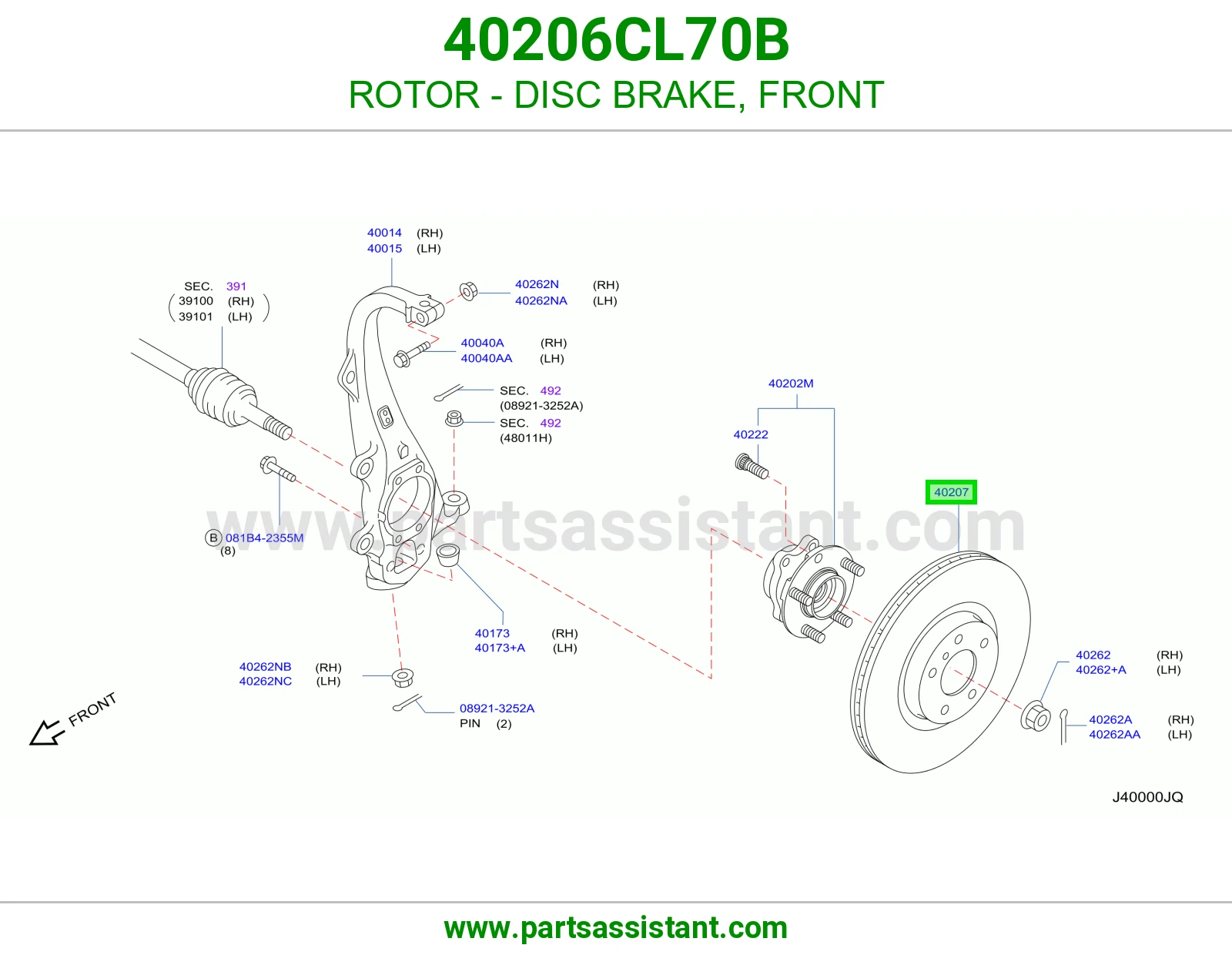 ROTOR - DISC BRAKE, FRONT 40206CL70B