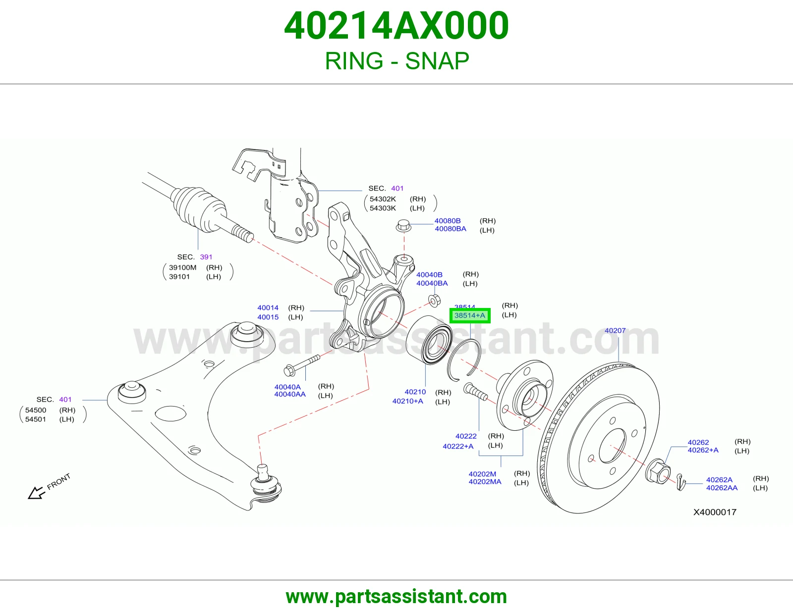 حلقة كلبس 40214AX000