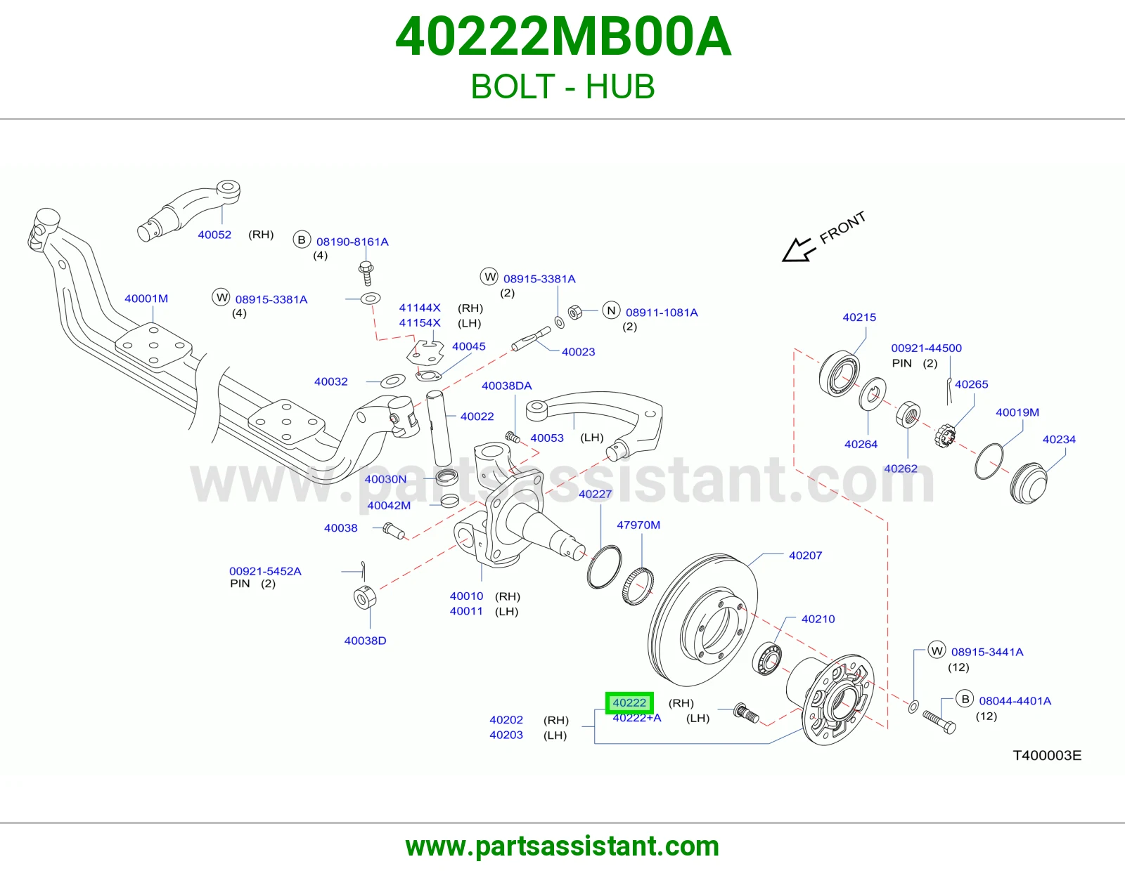 مسمار فلنجة 40222MB00A