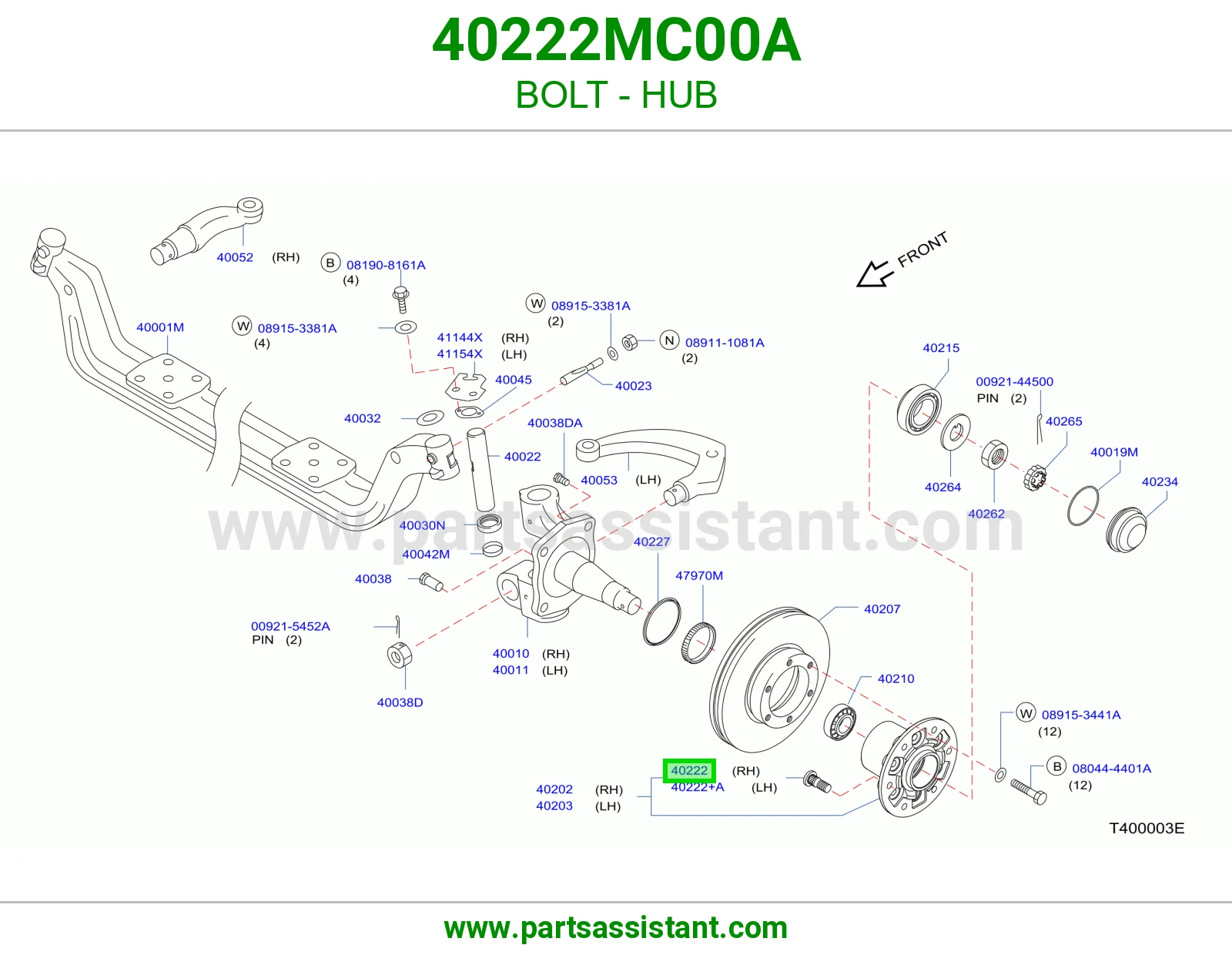 مسمار فلنجة 40222MC00A