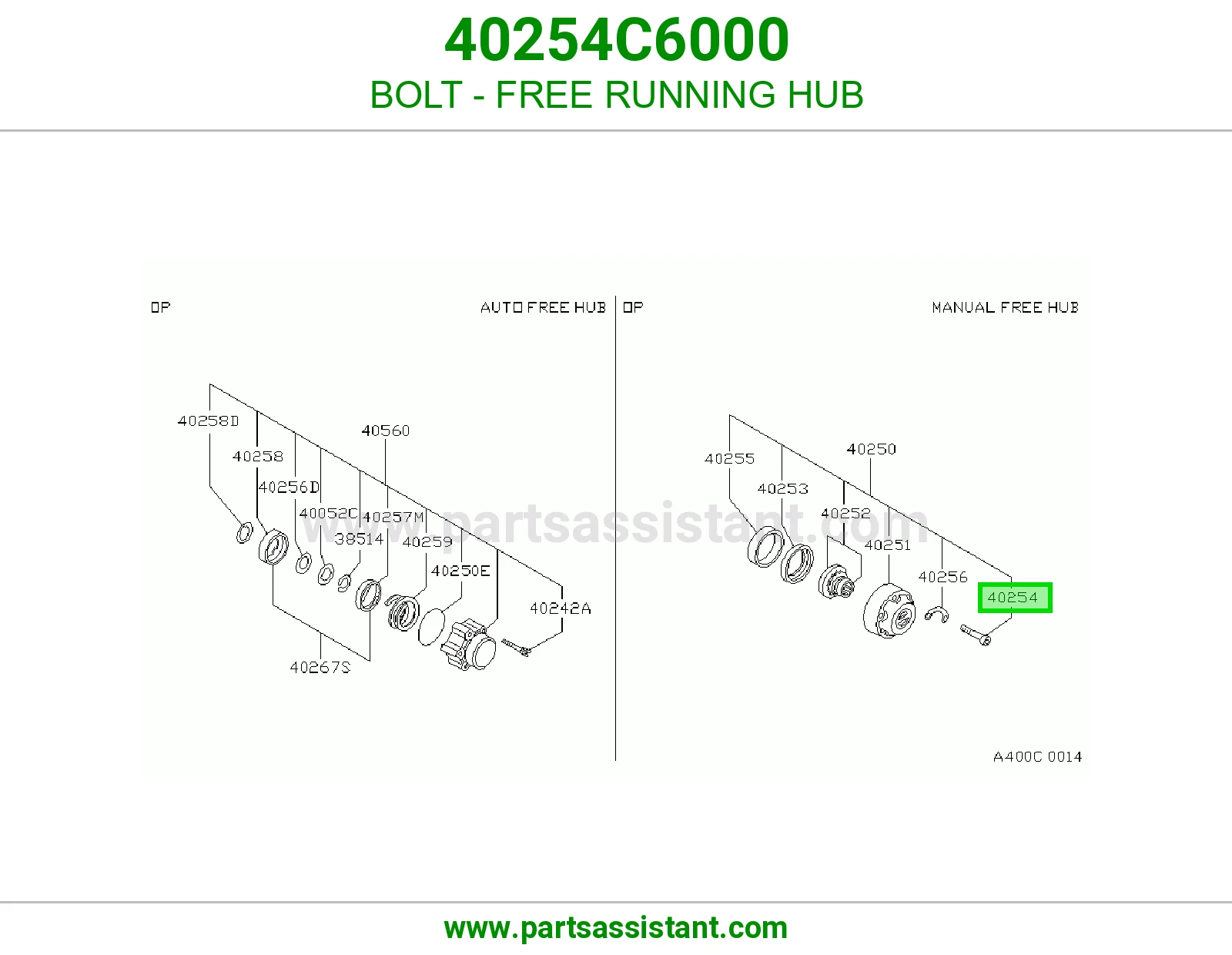 BOLT - FREE RUNNING HUB 40254C6000