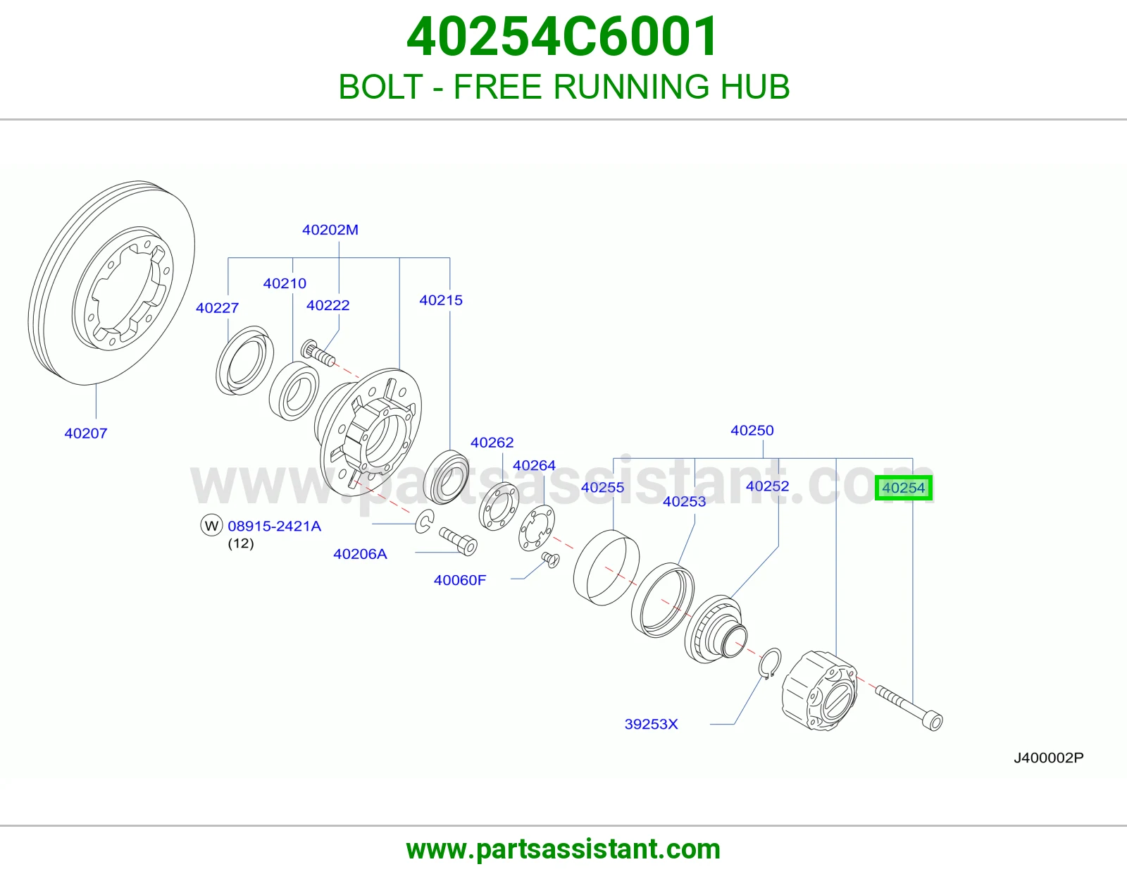 مسمار فري ويل 40254C6001