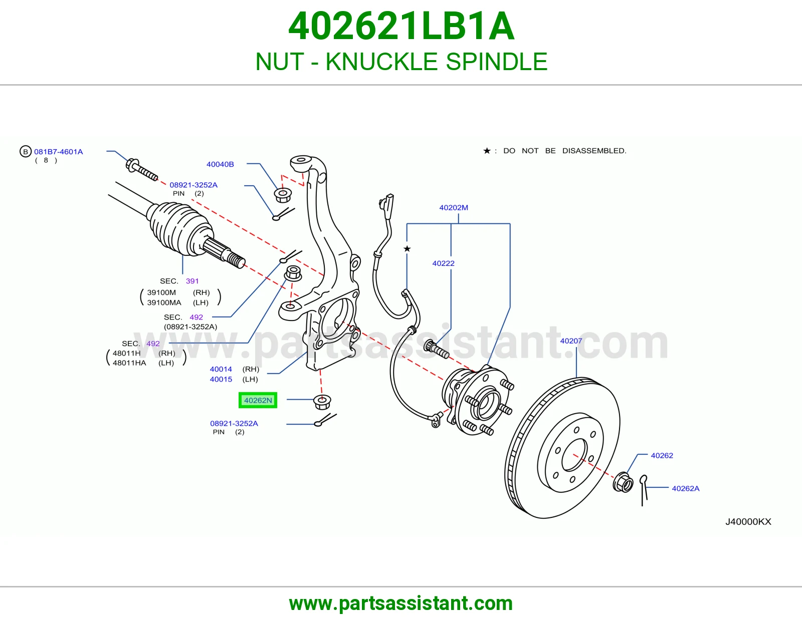 صامولة قاعدة فلنجة 402621LB1A
