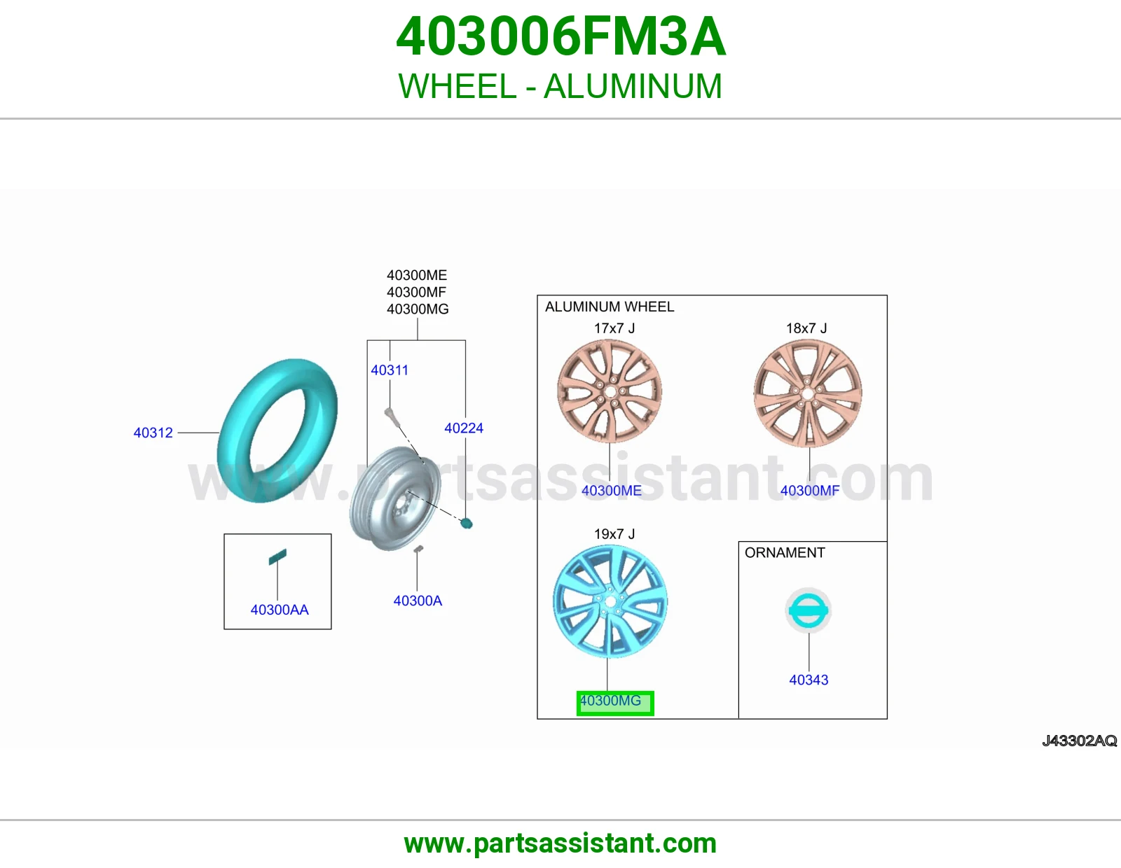 WHEEL - ALUMINUM 403006FM3A