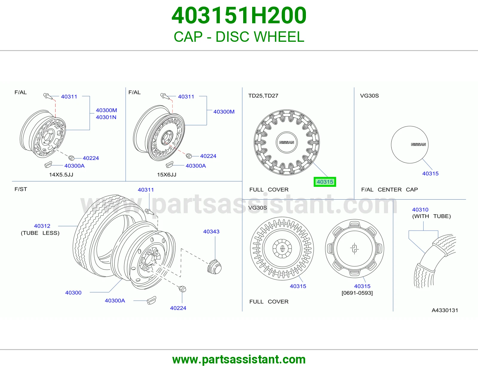 CAP - DISC WHEEL 403151H200
