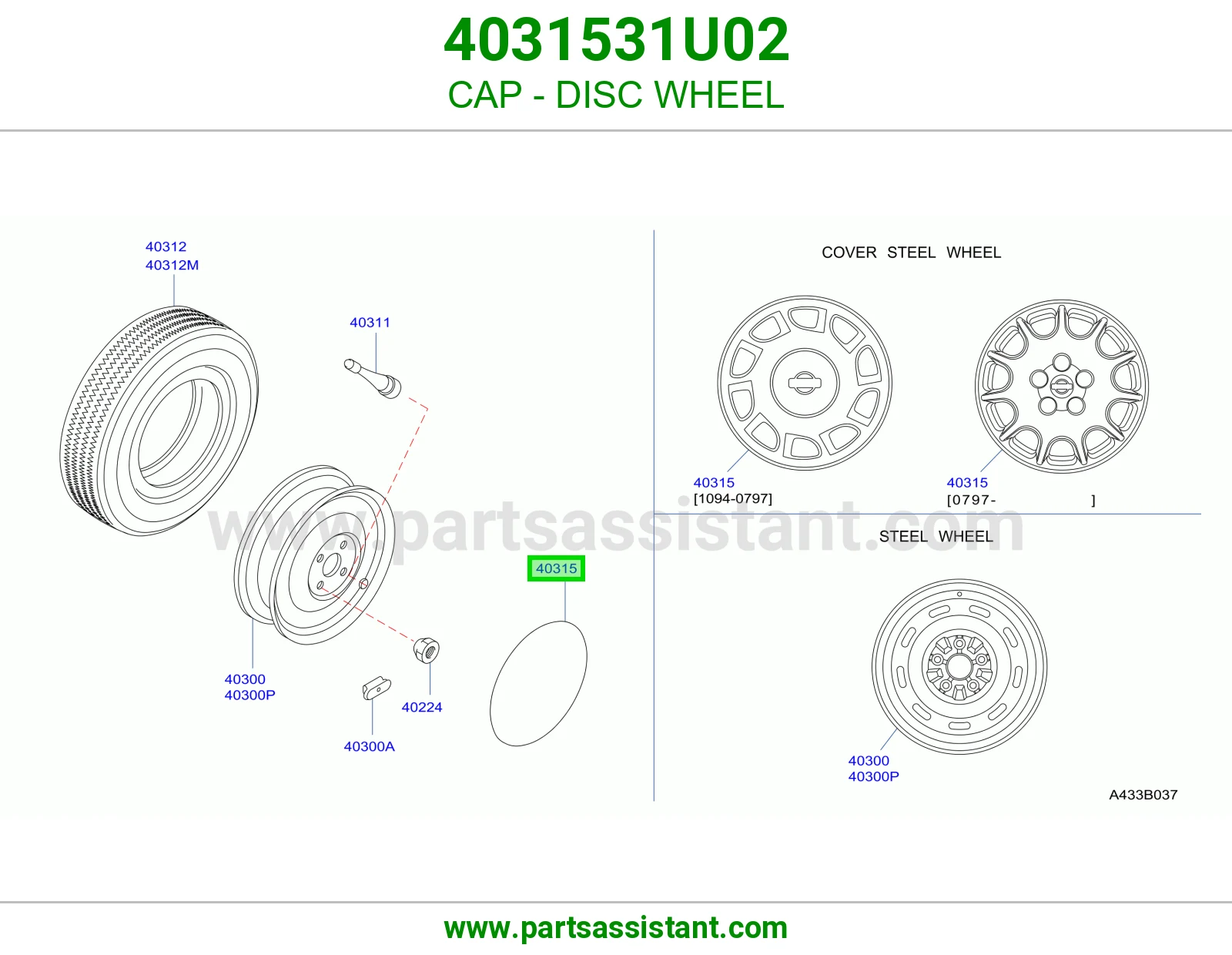 CAP - DISC WHEEL 4031531U02