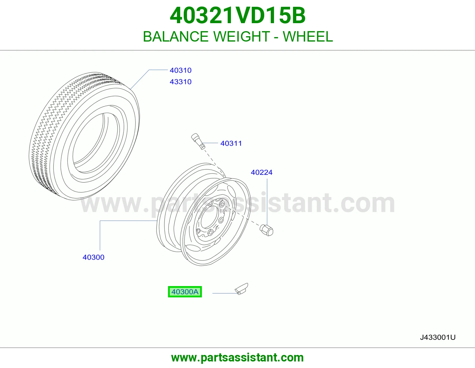 BALANCE WEIGHT - WHEEL 40321VD15B