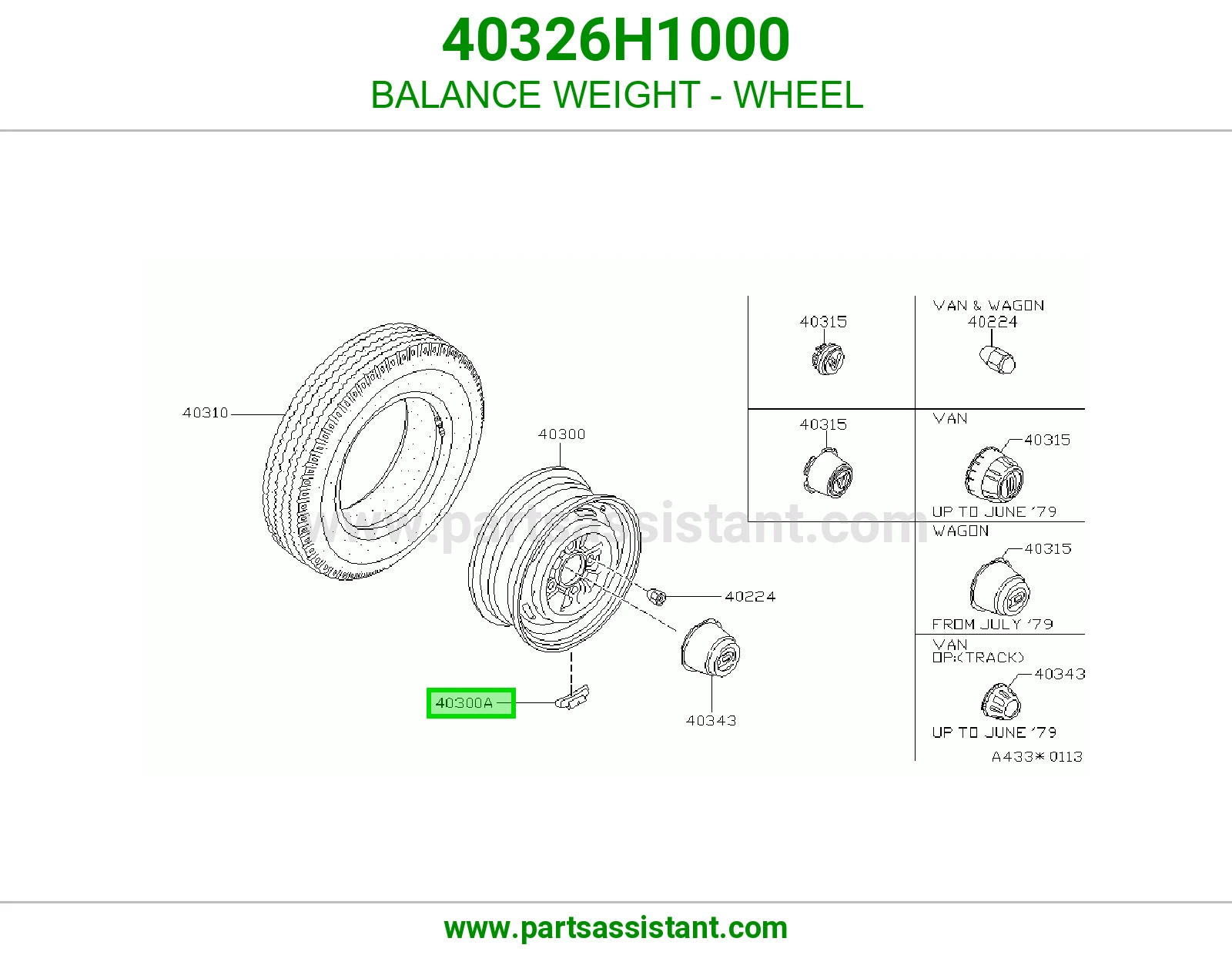 BALANCE WEIGHT - WHEEL 40326H1000