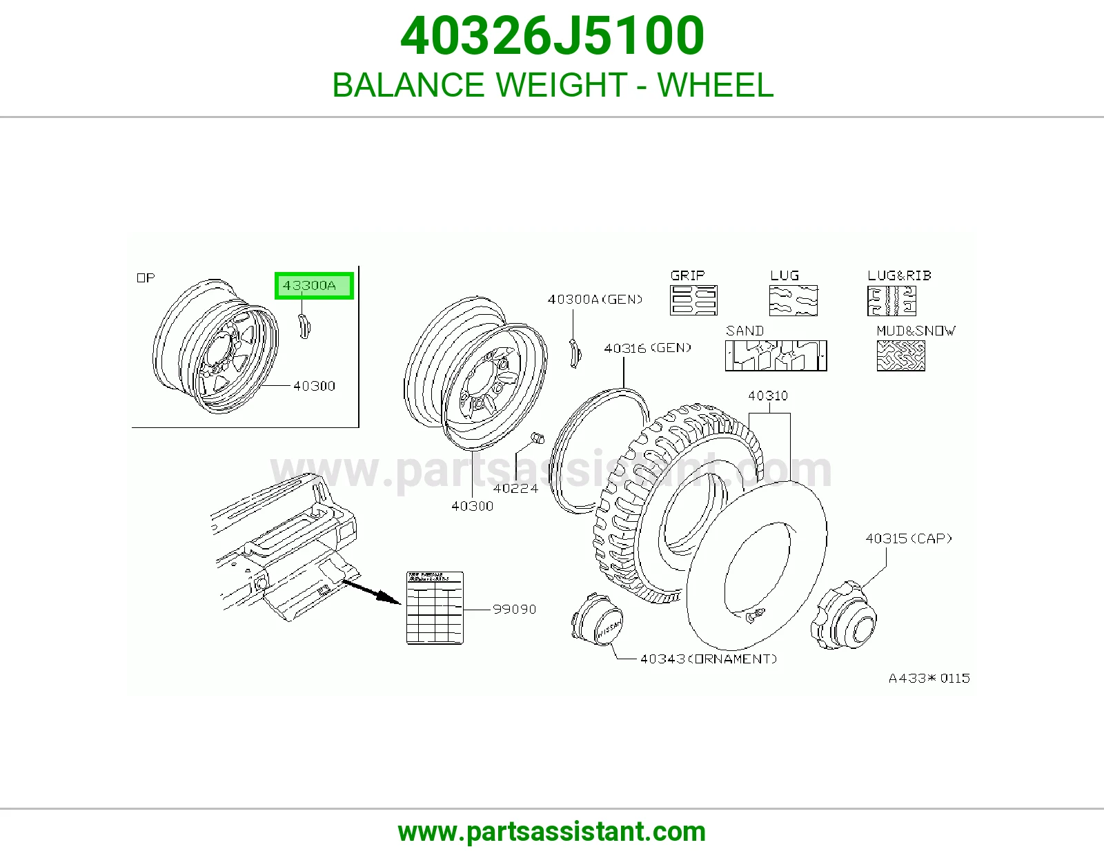 BALANCE WEIGHT - WHEEL 40326J5100