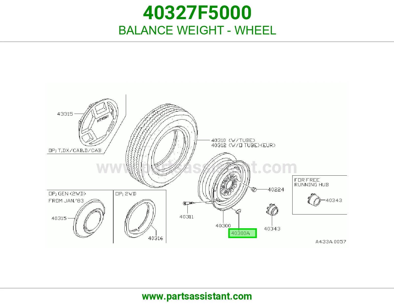 BALANCE WEIGHT - WHEEL 40327F5000