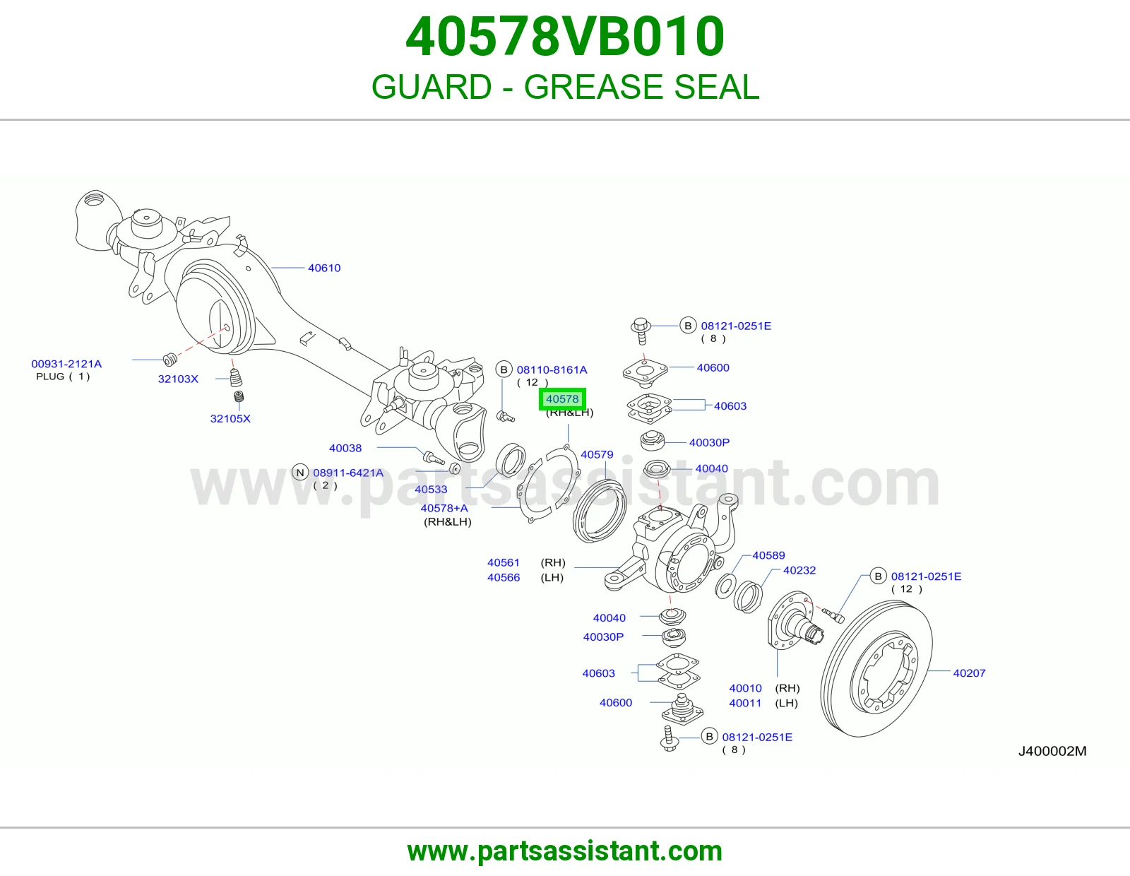 GUARD - GREASE SEAL 40578VB010